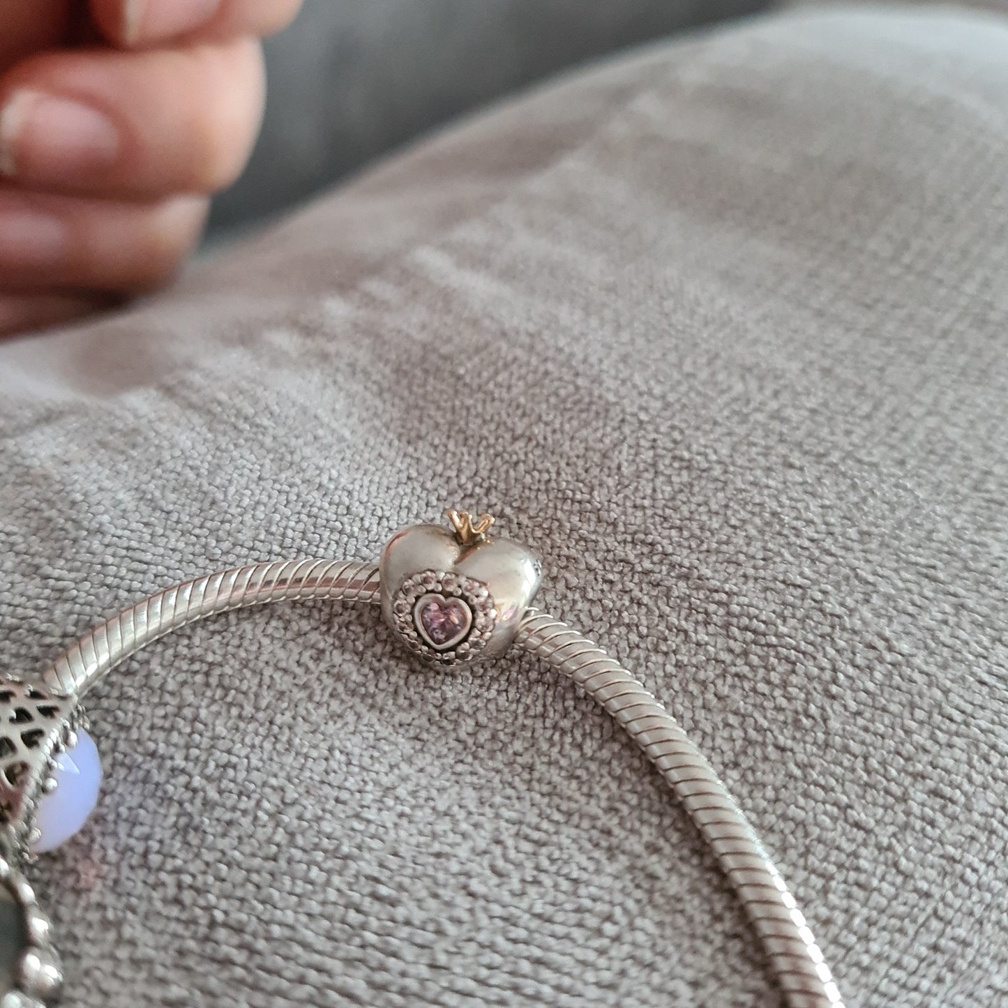 Genuine Pandora Two Tone Princess Heart with Gold crown