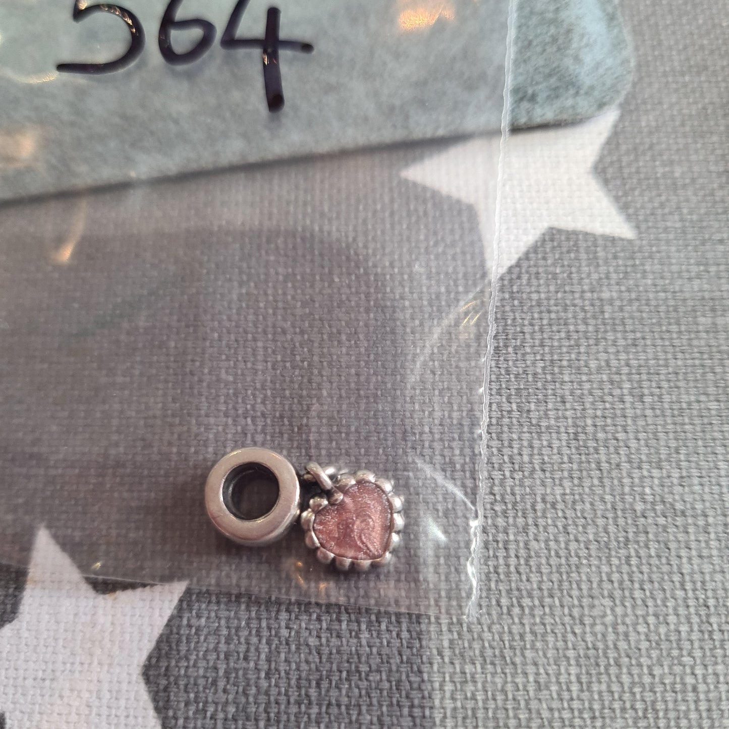Genuine Pandora Red / Pink Heart Logo Enamel Dangle