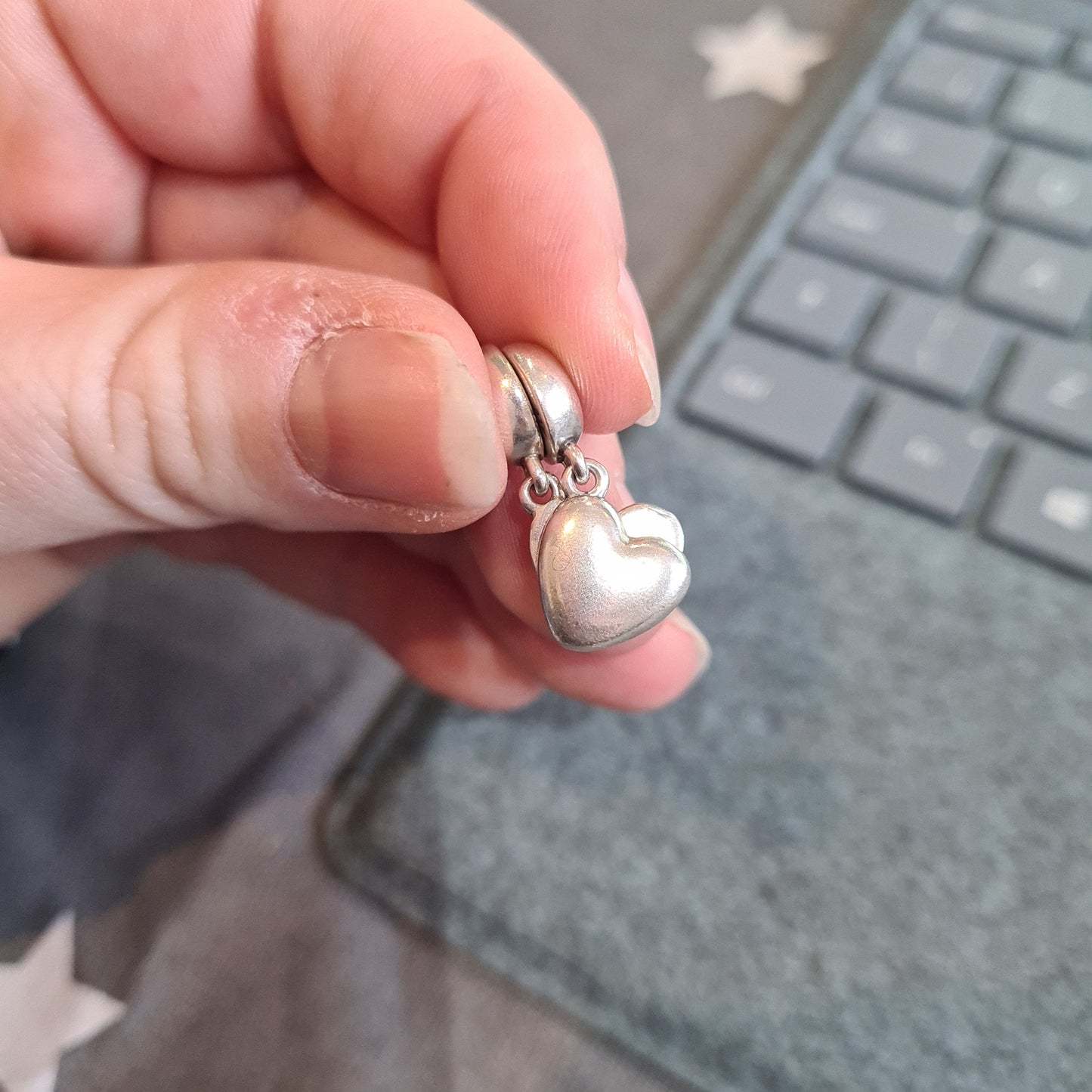 Genuine Pandora Mother and Son Heart Silver Dangle Family Charm New Style