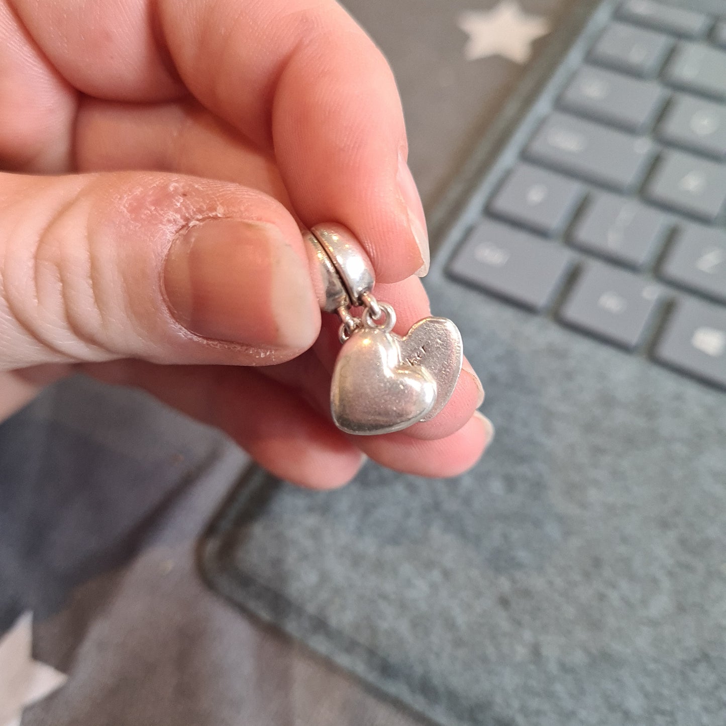 Genuine Pandora Mother and Son Heart Silver Dangle Family Charm New Style