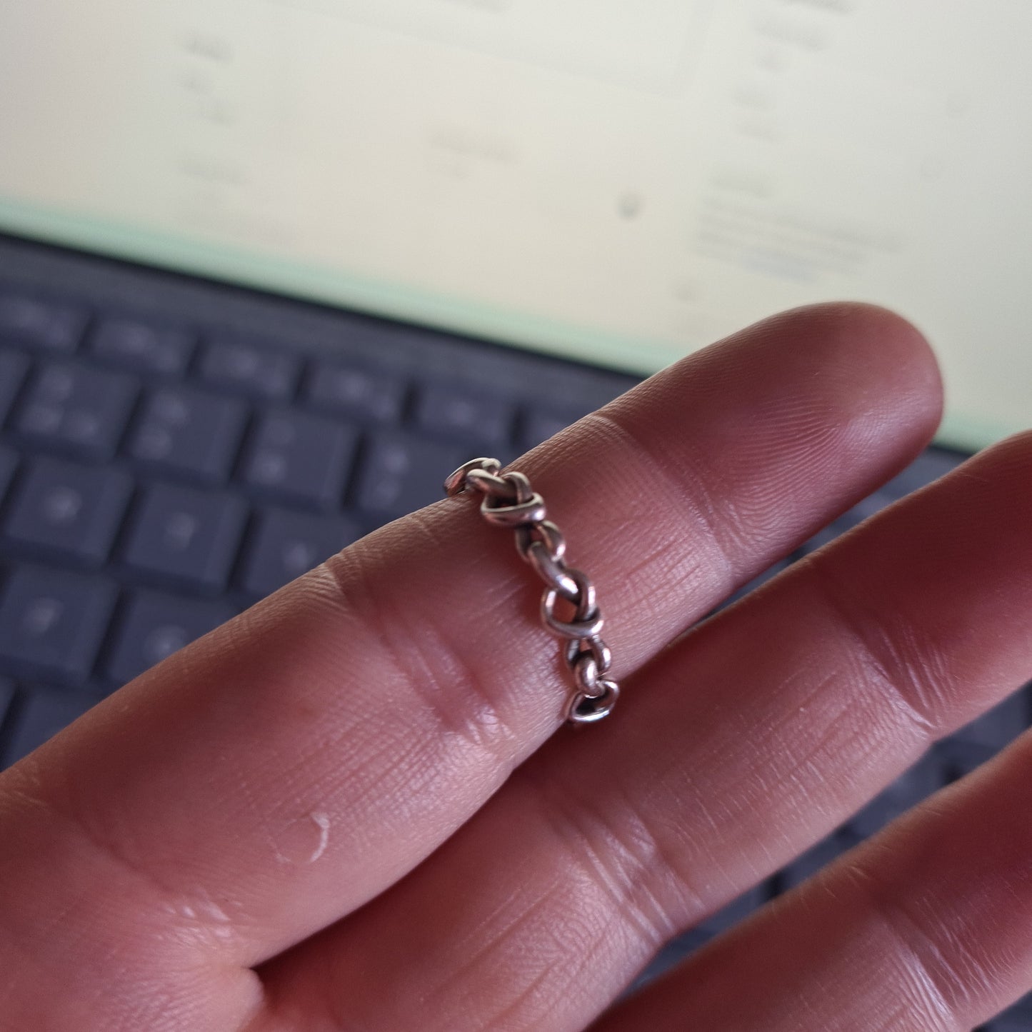 Genuine Pandora Heart Openwork Knotted Band Size 50 Ring