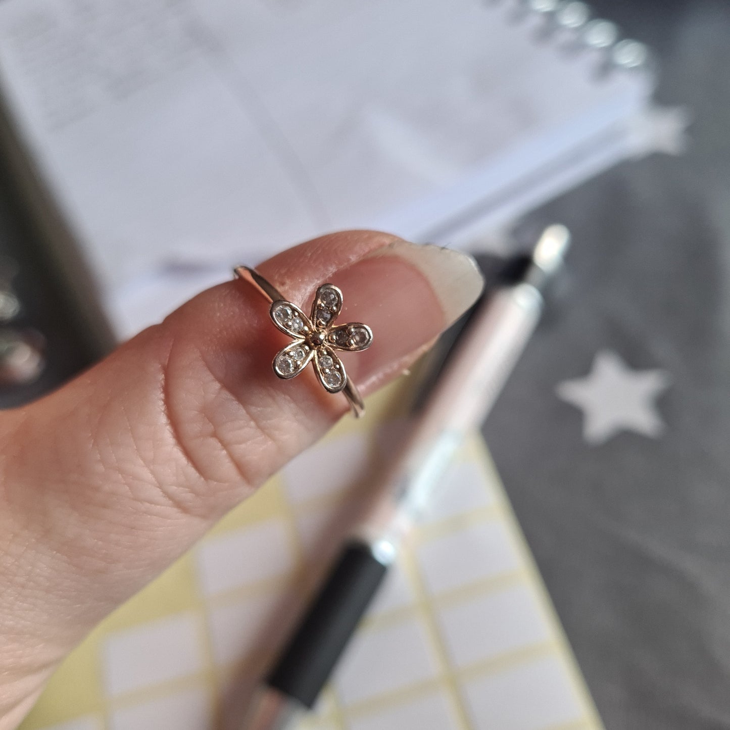 Genuine Pandora Rose Gold Pave Daisy Ring Size 60