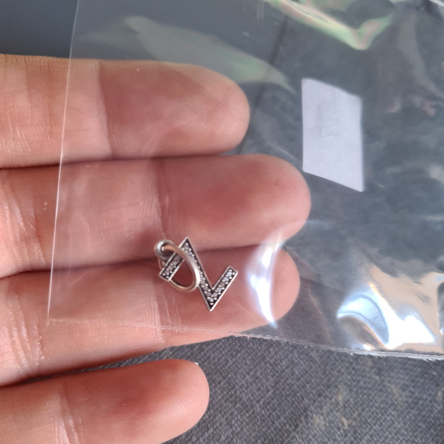 Genuine Pandora Letter Z Initial Charm Pave Dangle