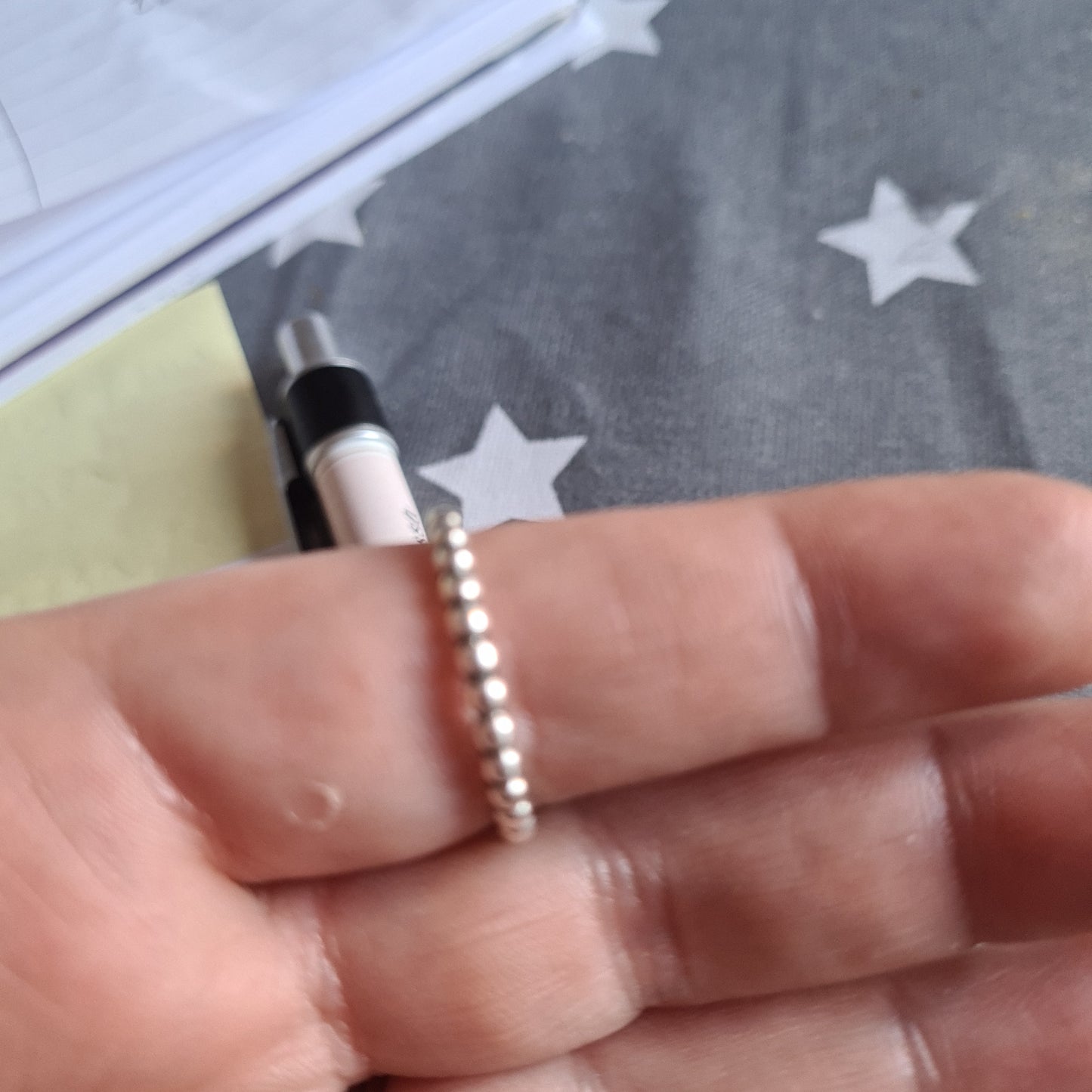 Genuine Pandora Birthstone Ring Size..Light/ Dark Grey
