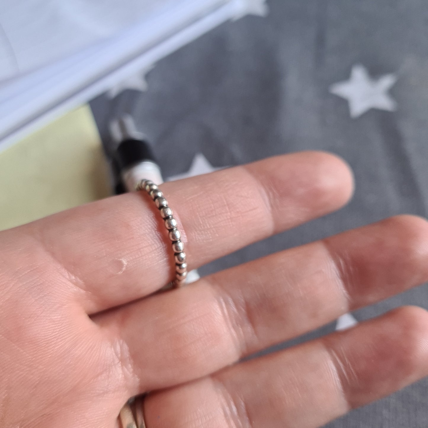 Genuine Pandora Birthstone Ring Size..Light/ Dark Grey
