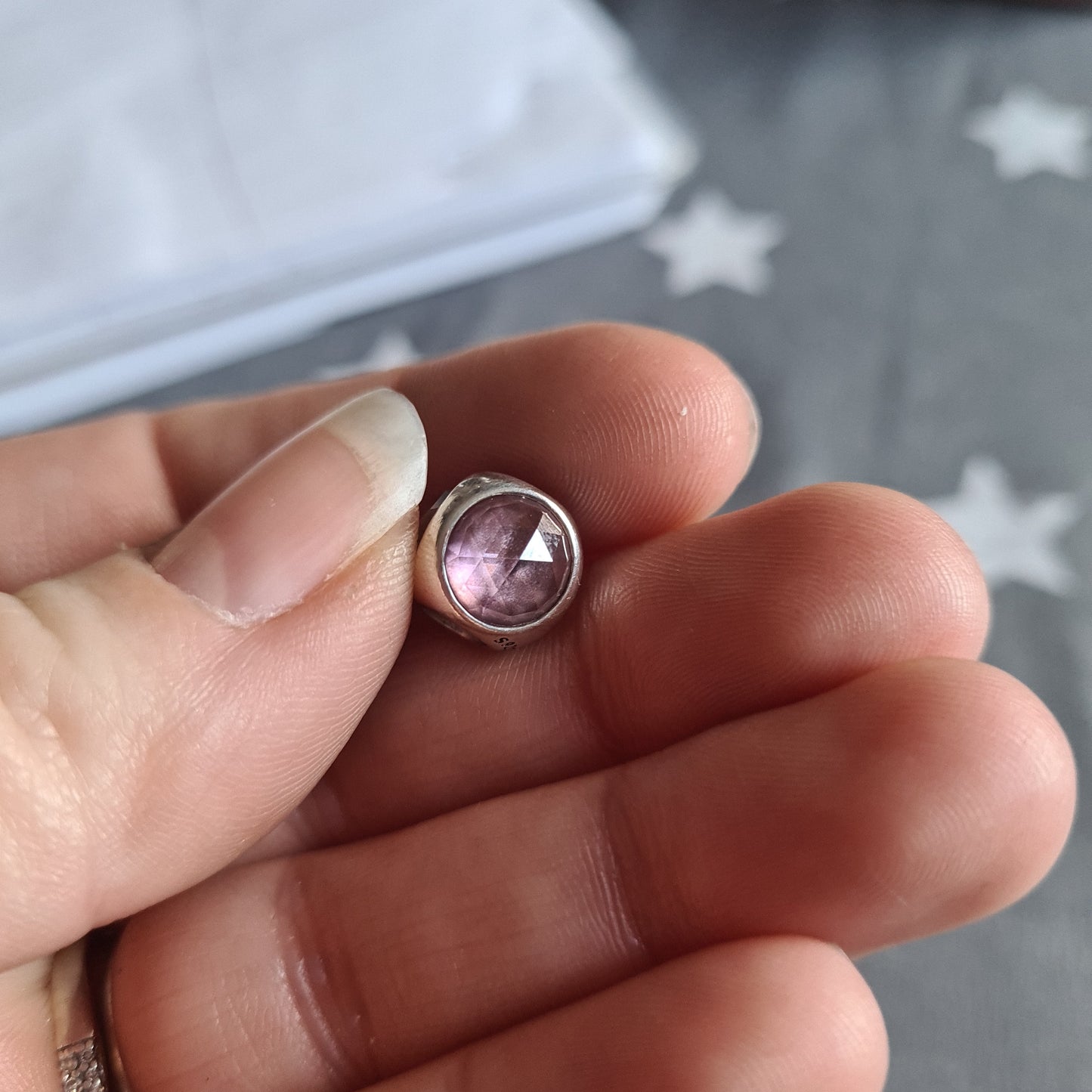 Genuine Pandora Poetic Pink Droplet Stone, Trio Charm