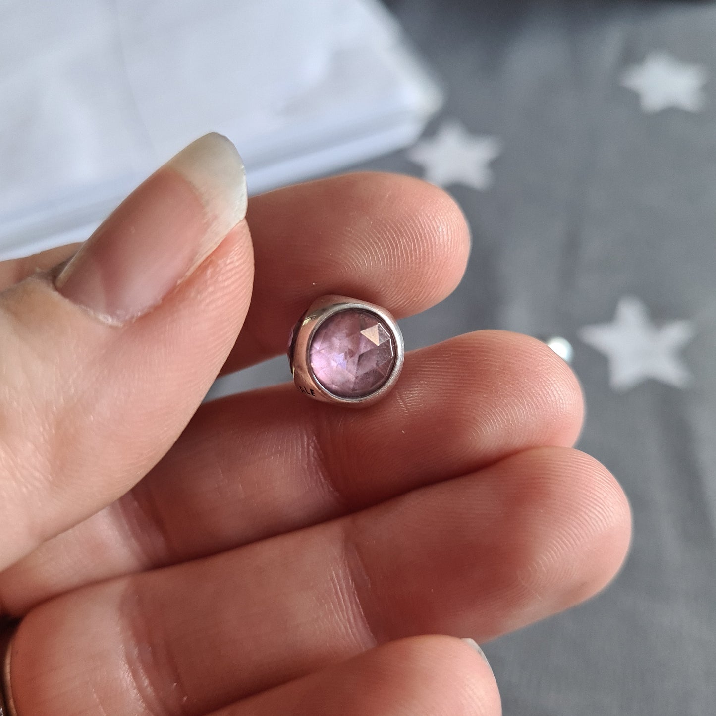 Genuine Pandora Poetic Pink Droplet Stone, Trio Charm