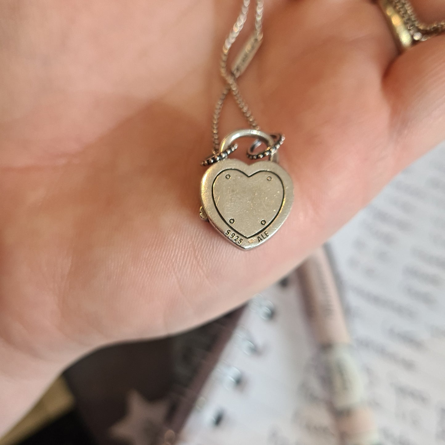 Genuine Pandora Pink Pave Heart Padlock Clasp Necklace 60cm Chain Included