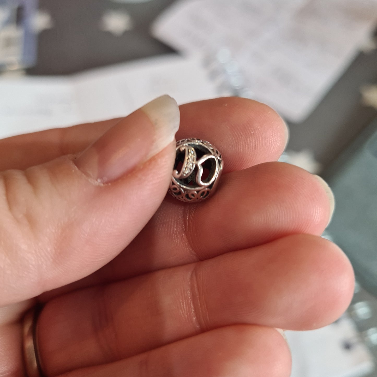 Genuine Pandora Vintage Letter K Charm