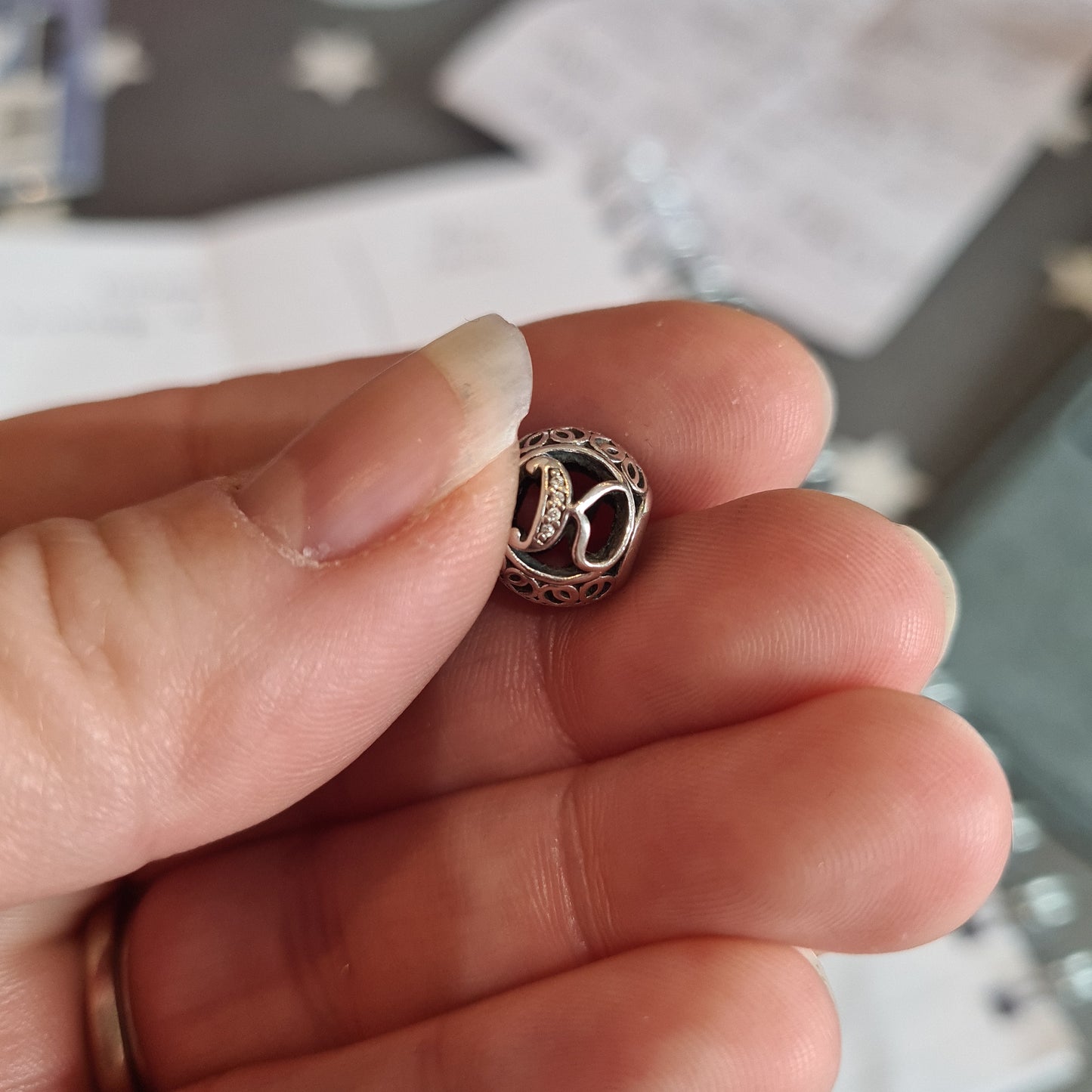 Genuine Pandora Vintage Letter K Charm