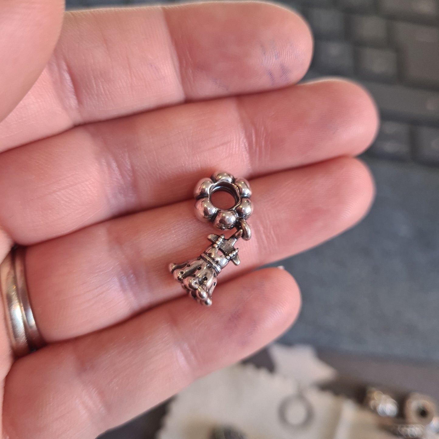 Genuine Pandora Little Girls Dress Dangle With Tiny Coat Hanger