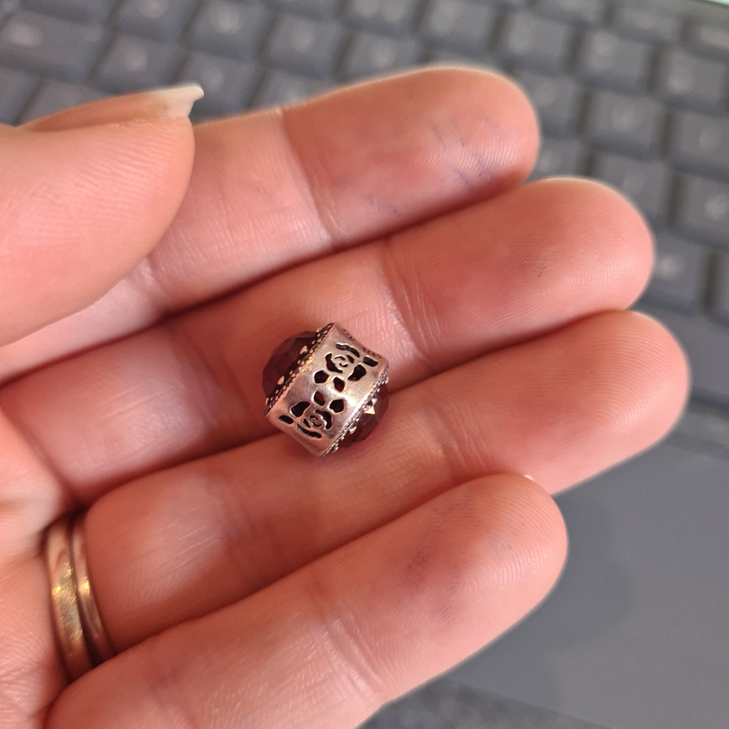 Genuine Pandora Disney Belle's Rose Charm Large Stone