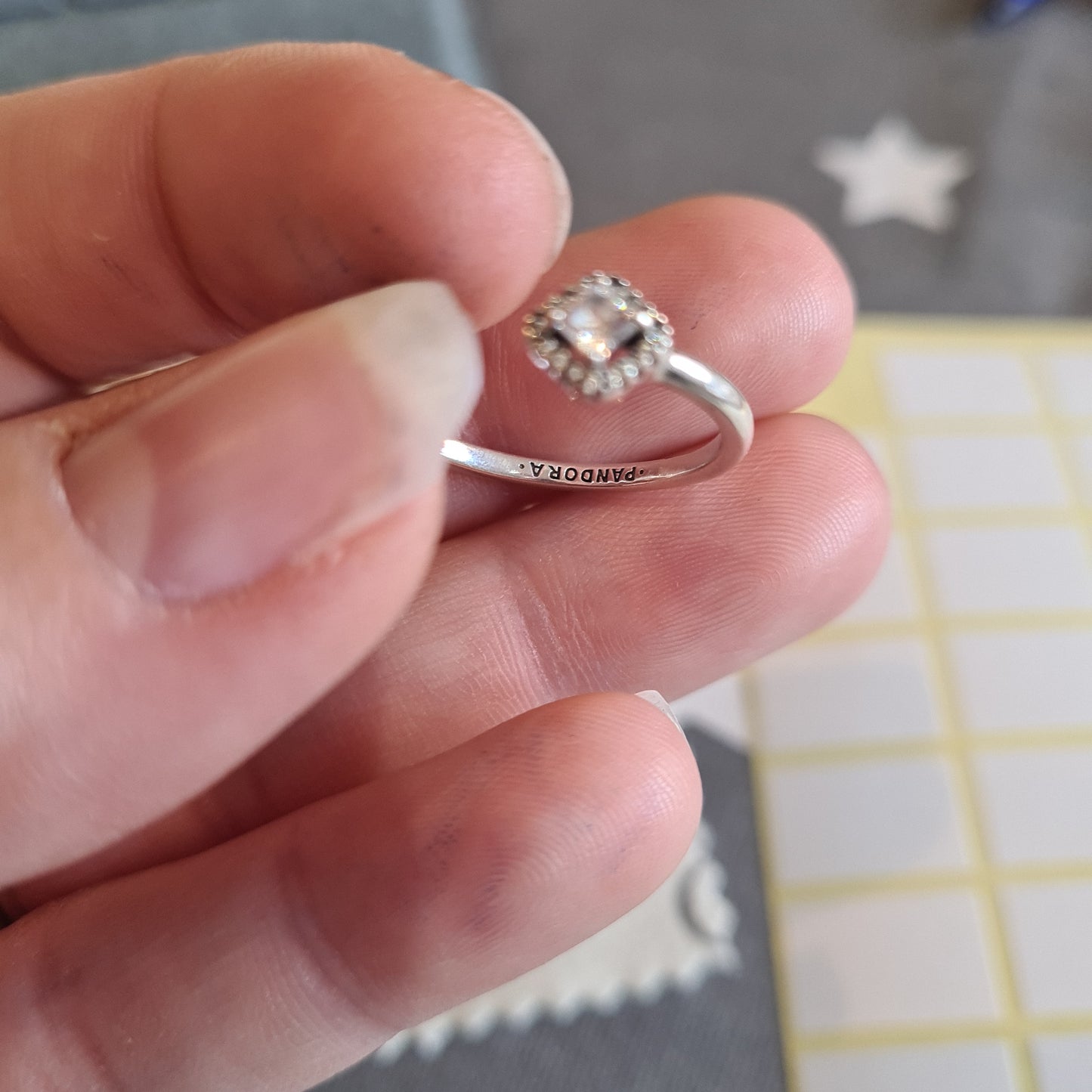 Genuine Pandora Double Open Diamond Sparkle Pave Ring Size 58