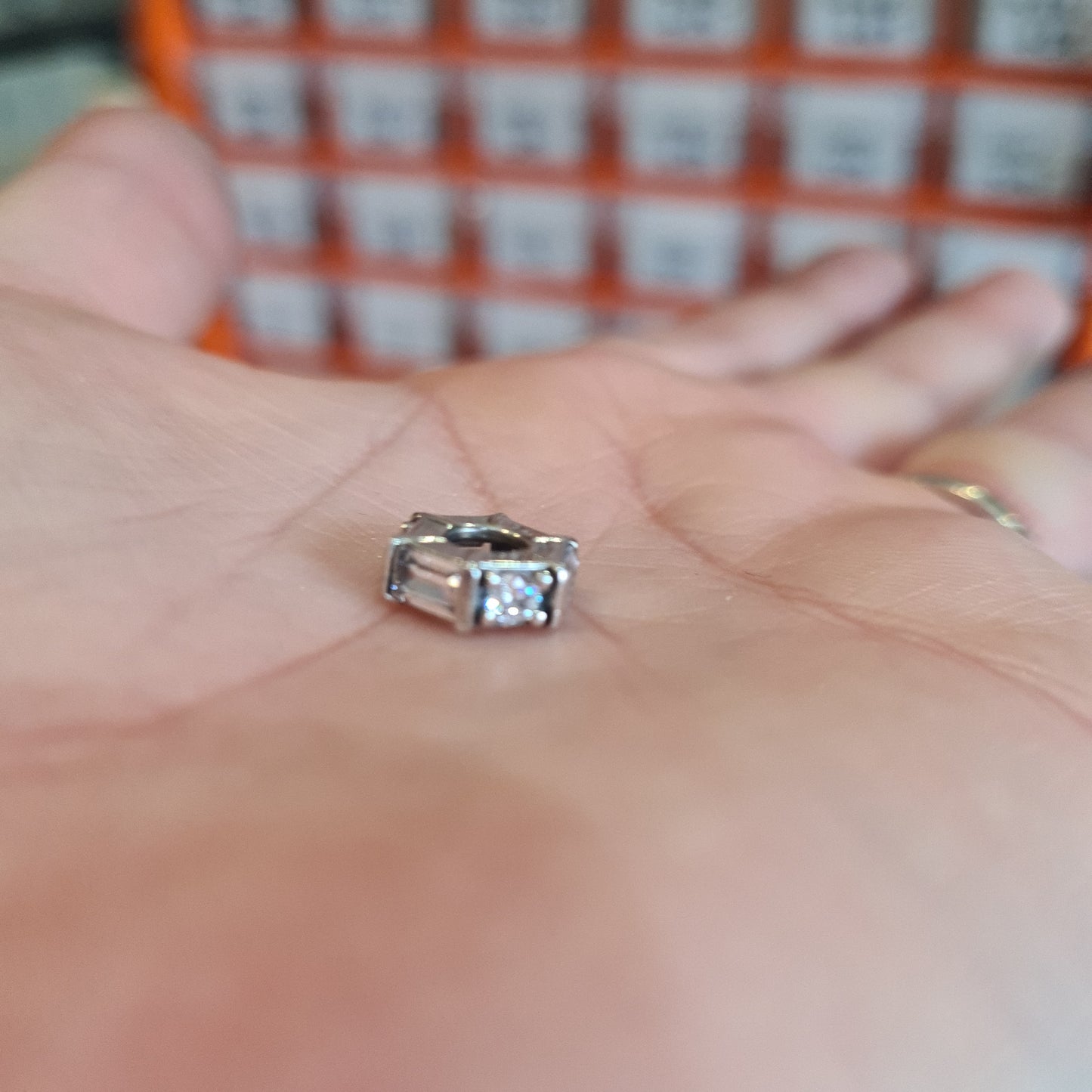 Genuine Pandora Clear CZ Stone Spacer Charm Glacial Beauty Ice Cube x1
