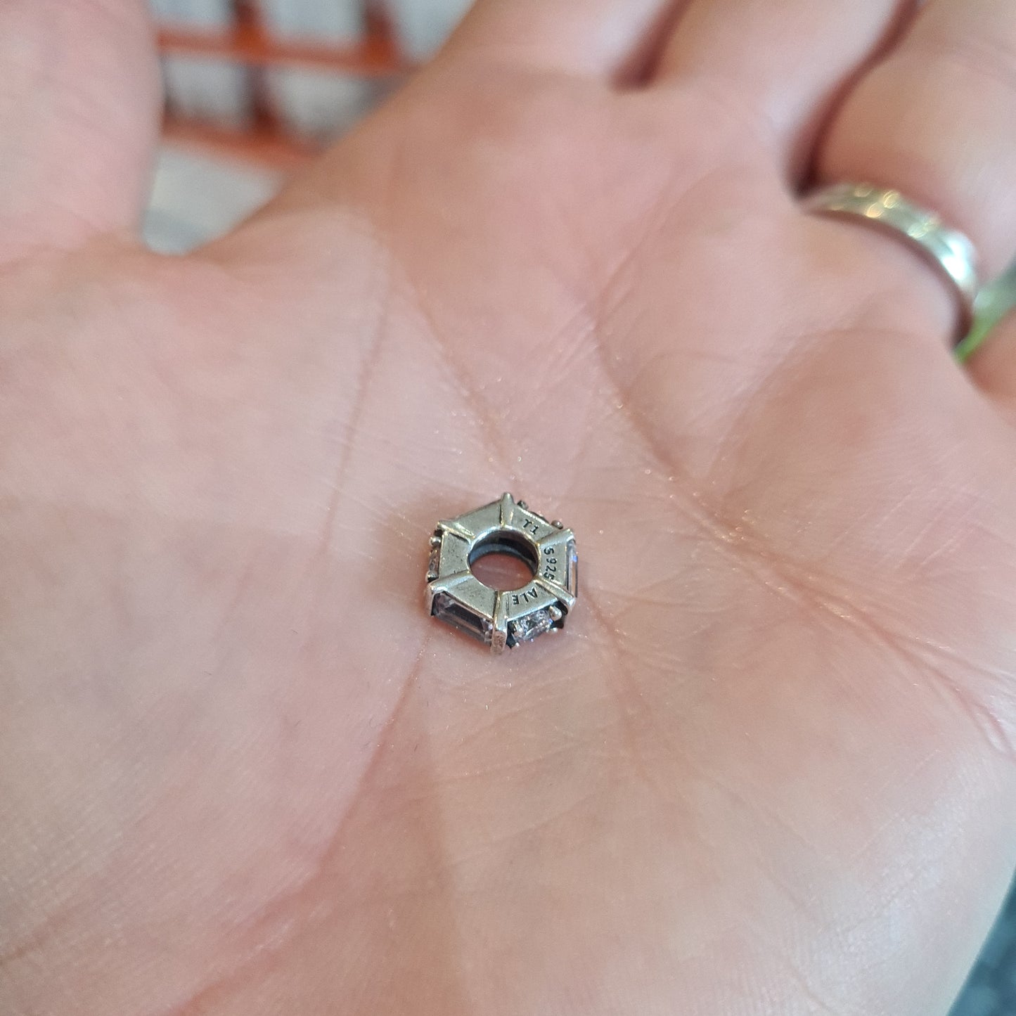 Genuine Pandora Clear CZ Stone Spacer Charm Glacial Beauty Ice Cube x1