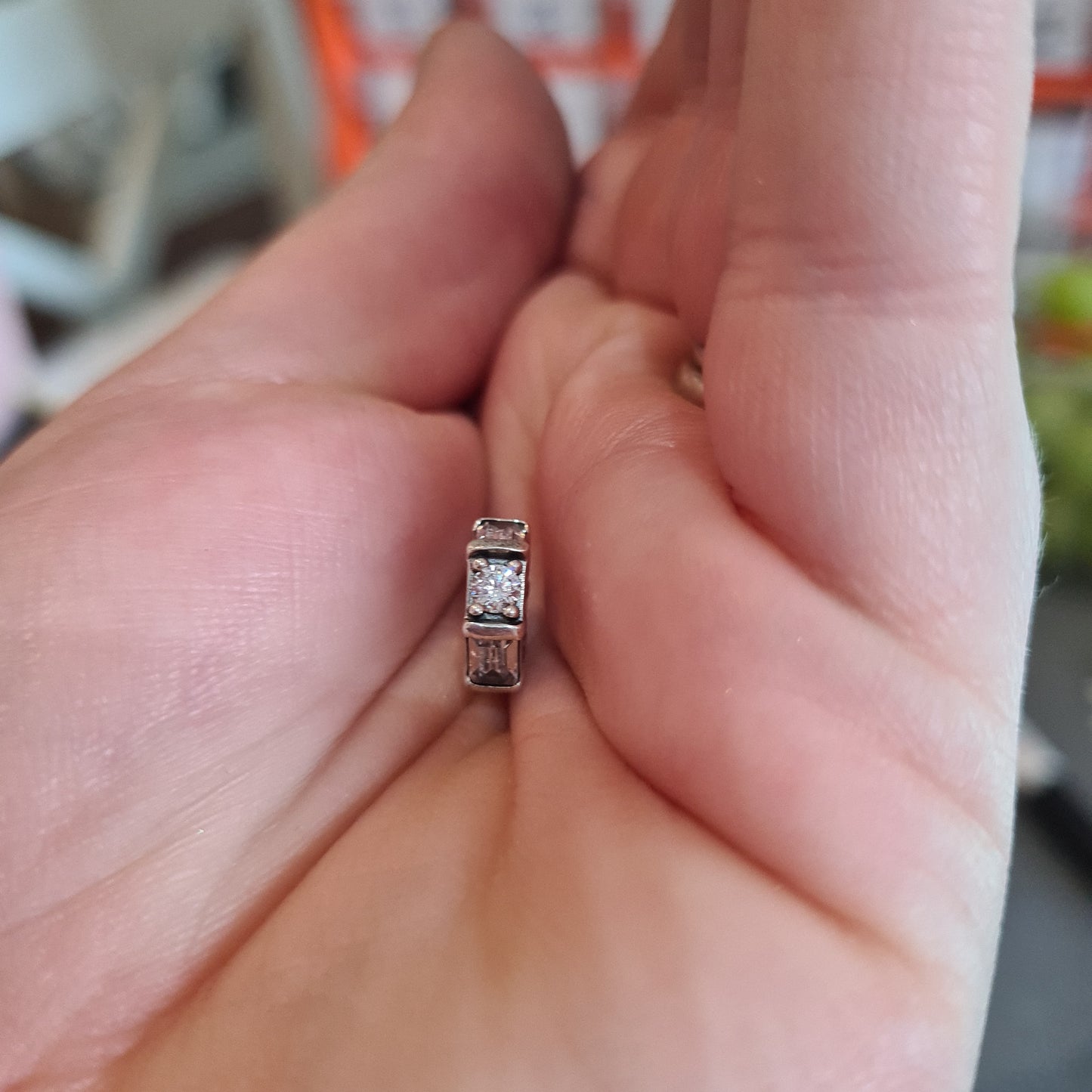Genuine Pandora Clear CZ Stone Spacer Charm Glacial Beauty Ice Cube x1