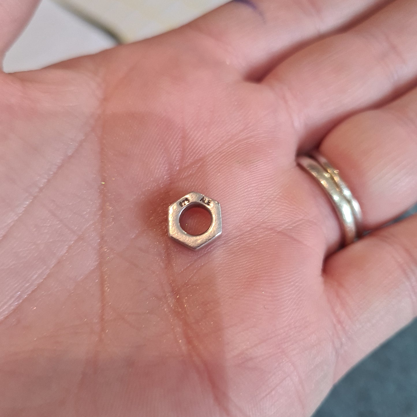 Genuine Pandora Oxidised Hexagon Spacer SALE