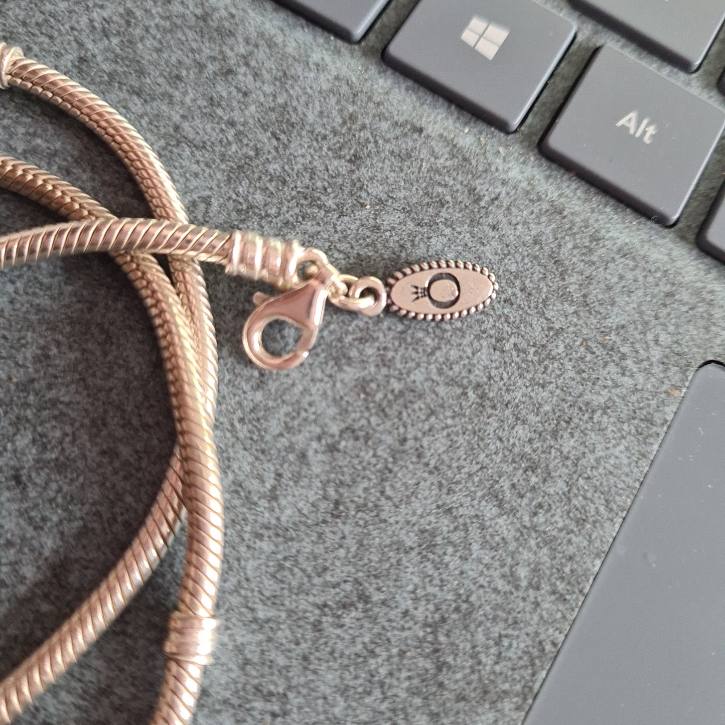 Genuine Pandora Lobster Clasp Old Style Necklace with Clip Stations