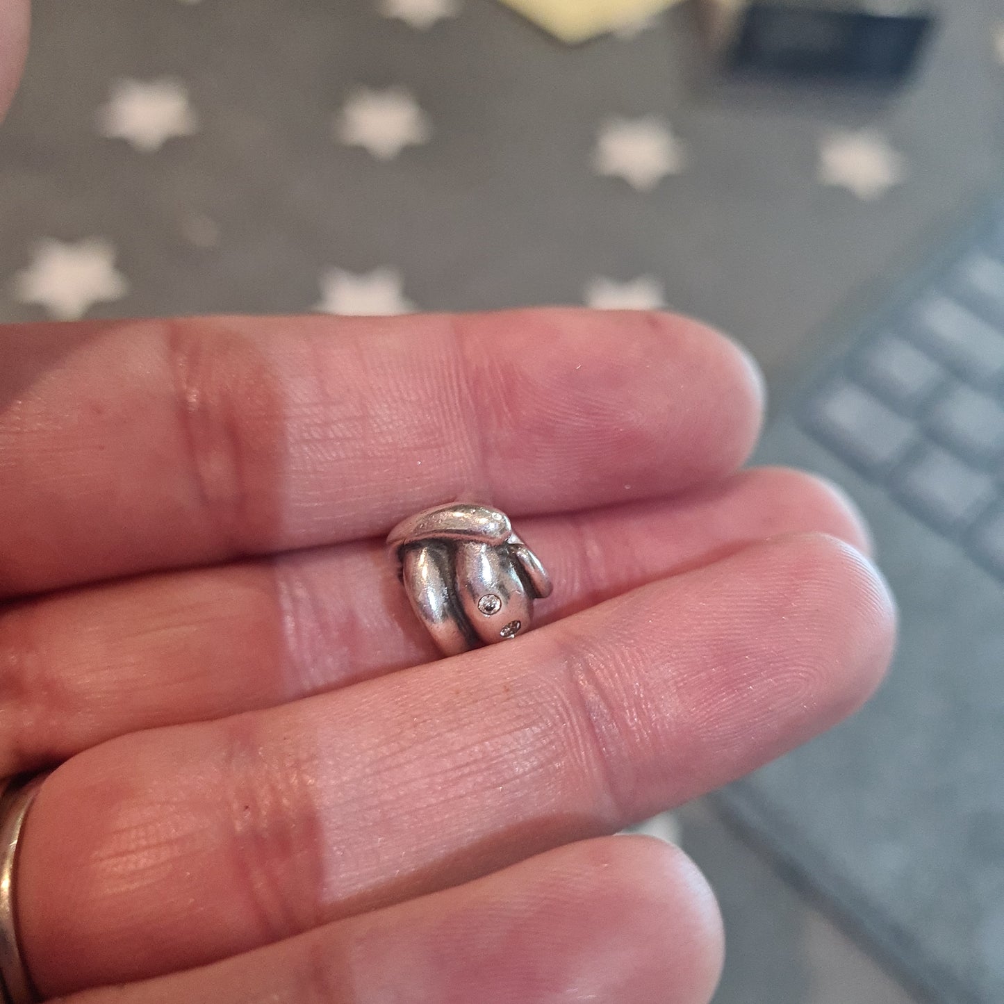 Genuine Pandora Joined By Love Knot Champagne with CZ Pave Charm