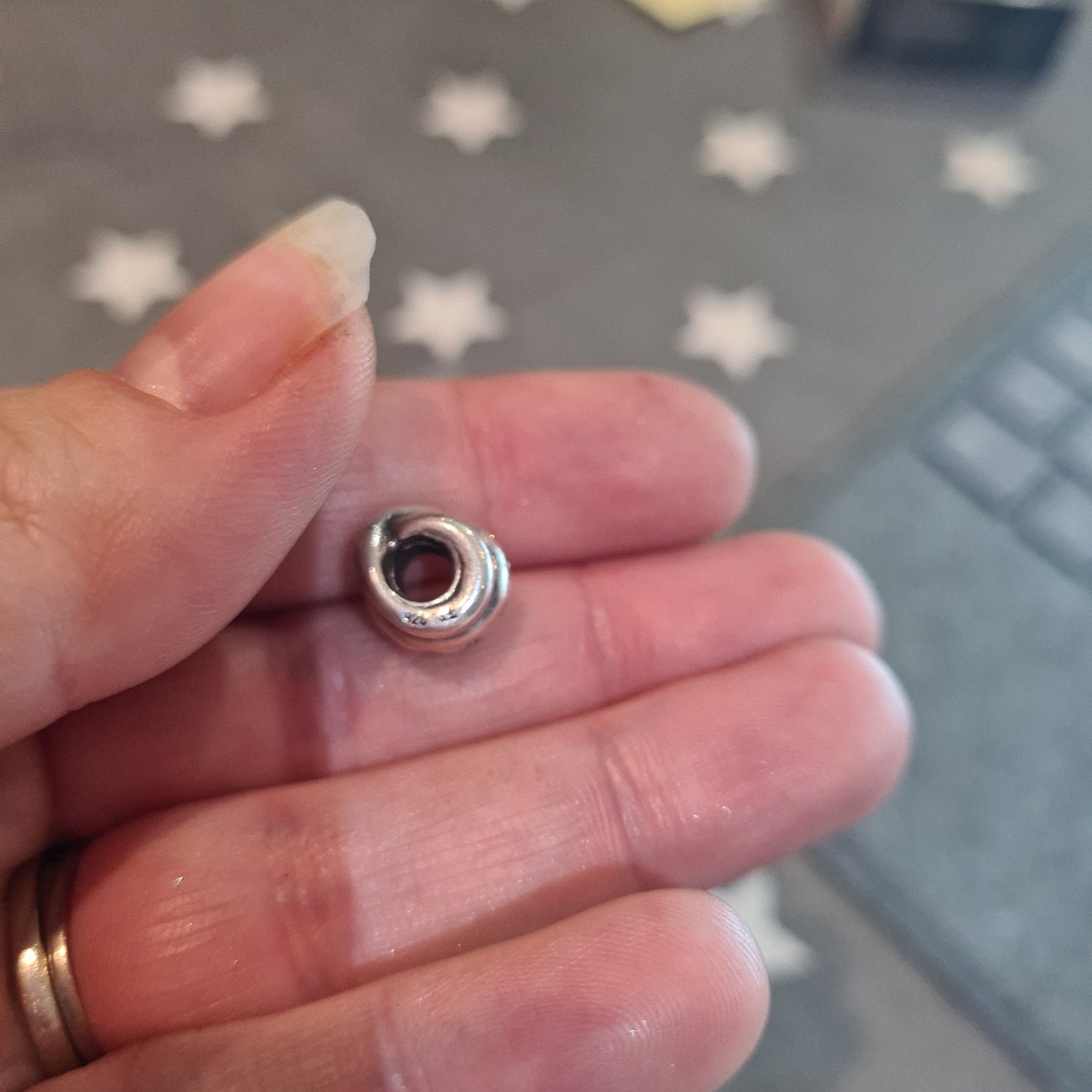 Genuine Pandora Joined By Love Knot Champagne with CZ Pave Charm