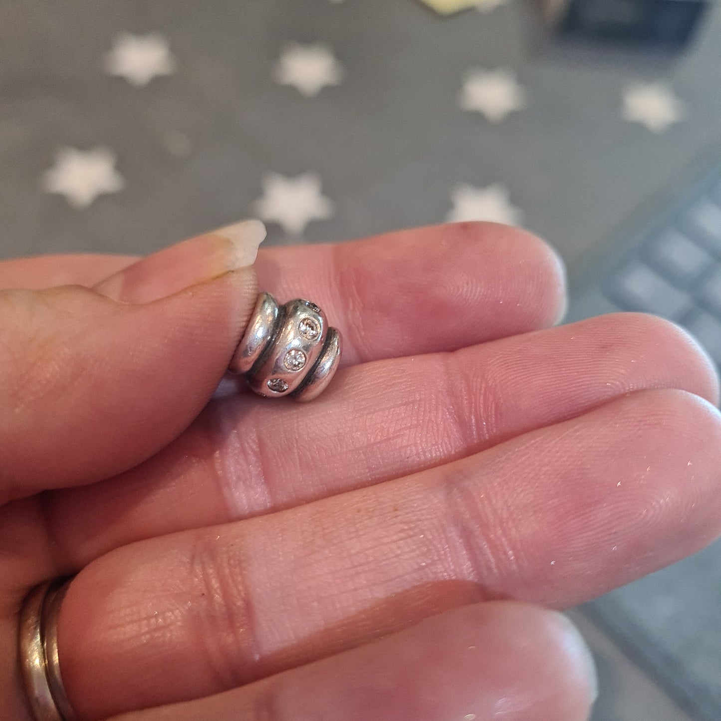 Genuine Pandora Joined By Love Knot Champagne with CZ Pave Charm