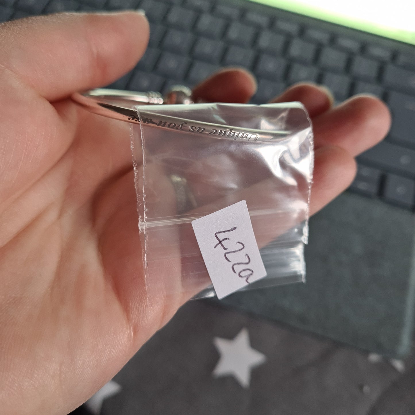 Genuine Pandora Sparkle Snowflake Clear Stone Clasp Bangle Moments 19cm