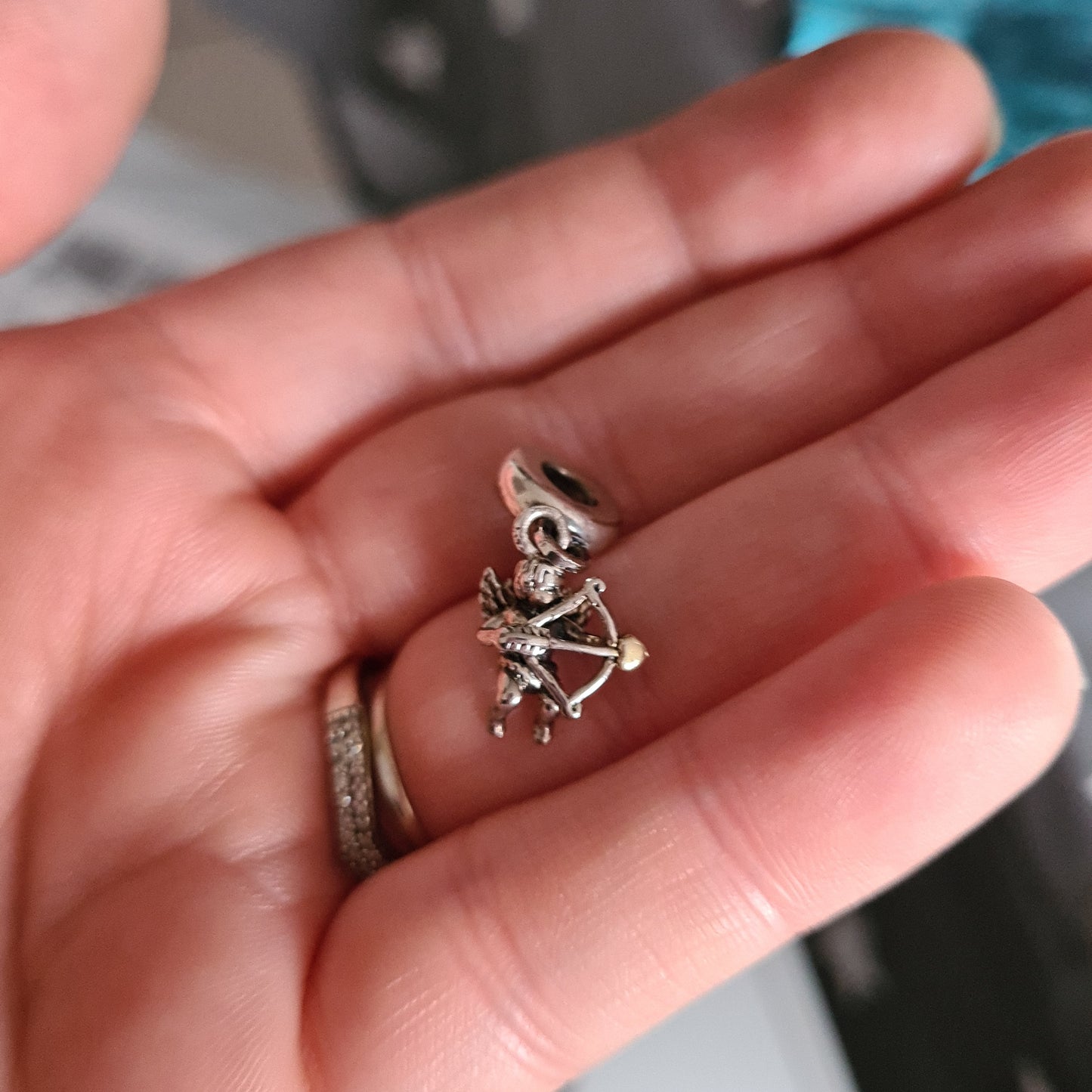 Genuine Pandora Two Tone Cupid Dangle Charm