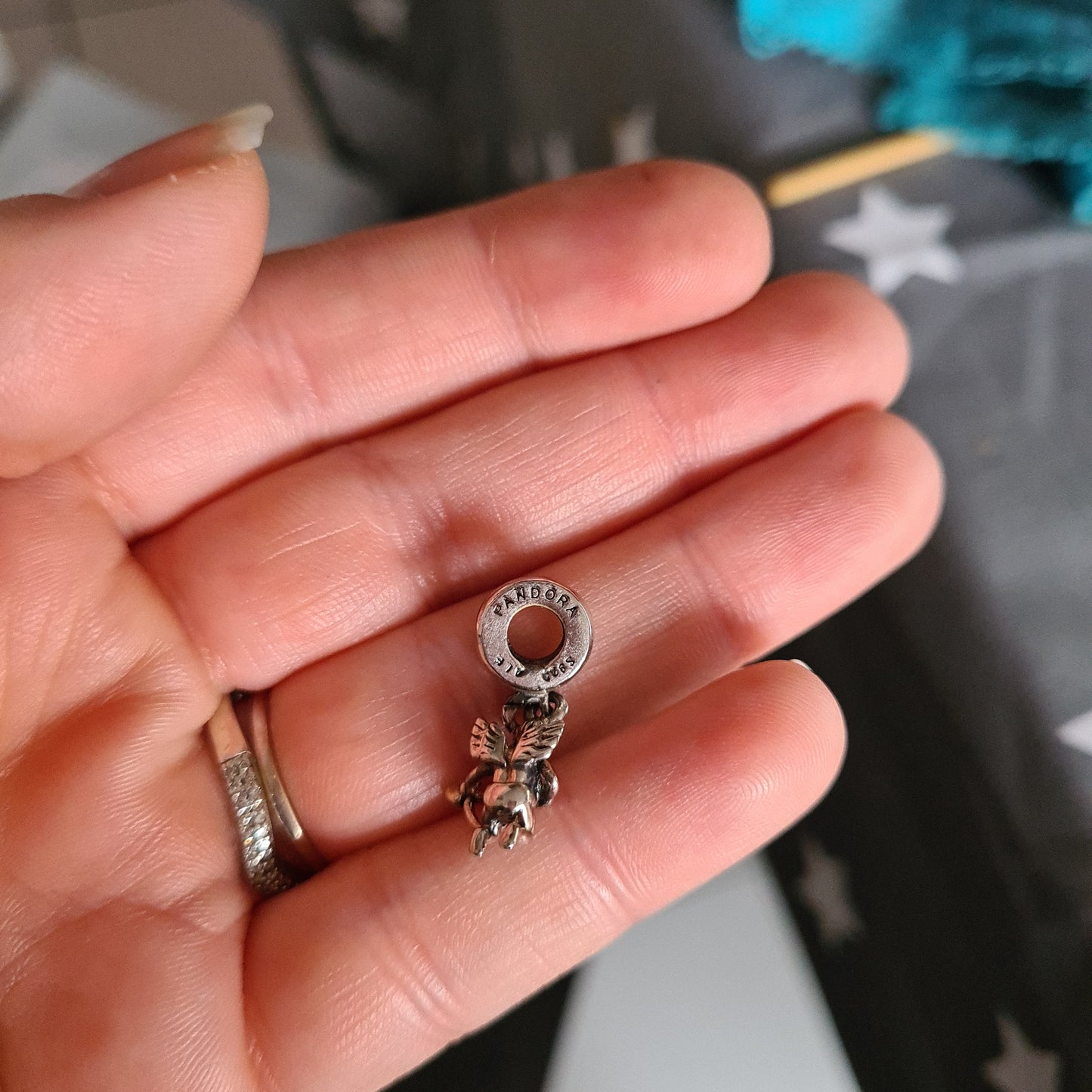 Genuine Pandora Two Tone Cupid Dangle Charm