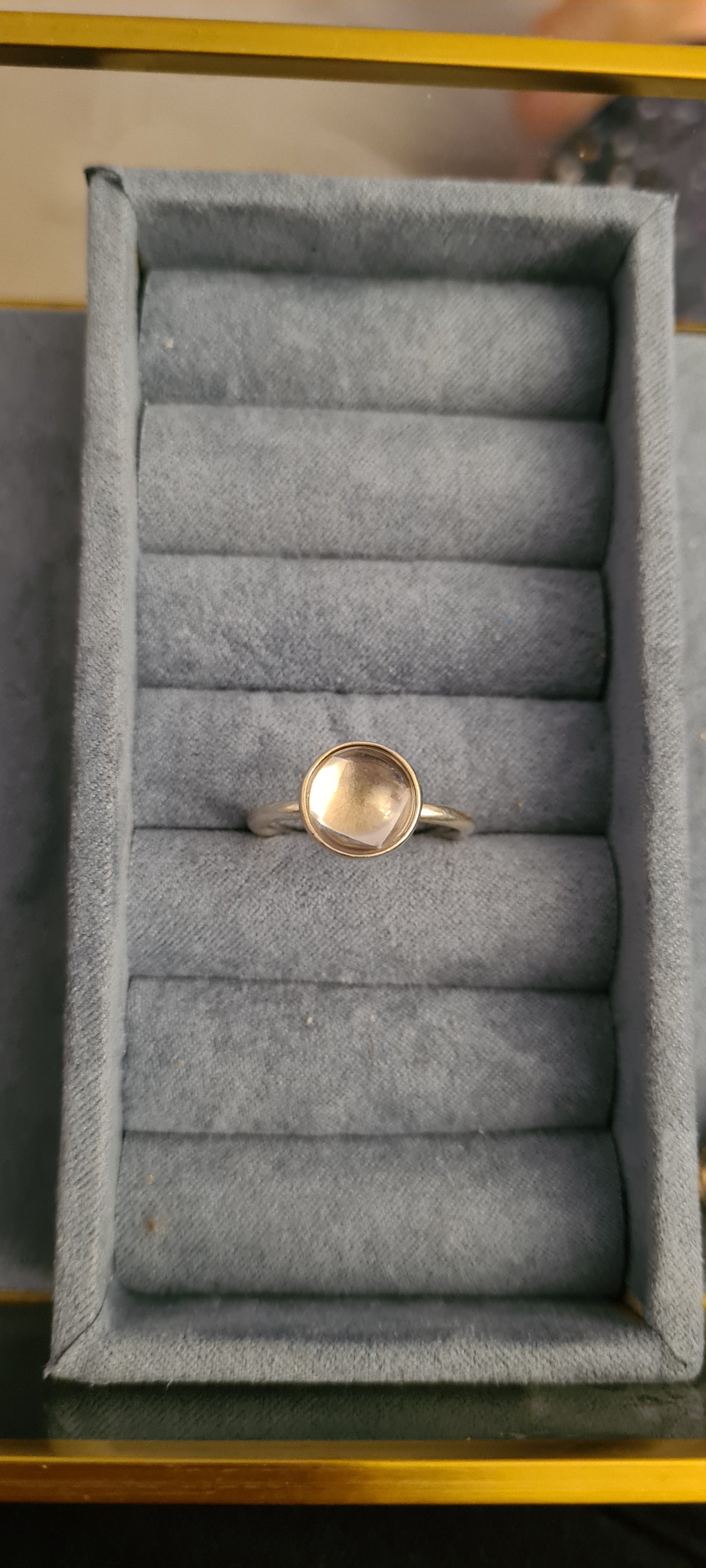 Genuine Pandora Poetic Droplet Clear Stone Ring Size 60