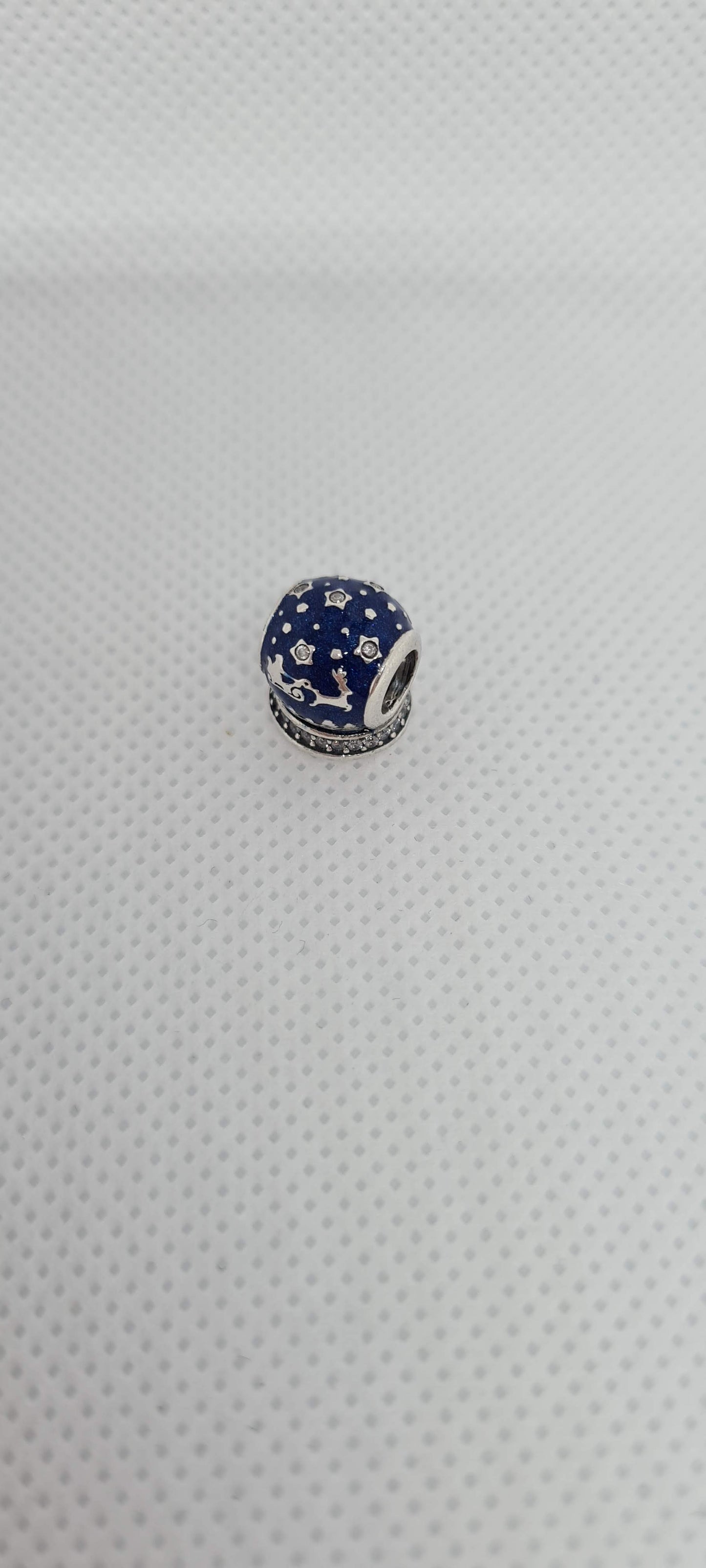 Genuine Pandora Christmas Blue Night Sky Globe Charm