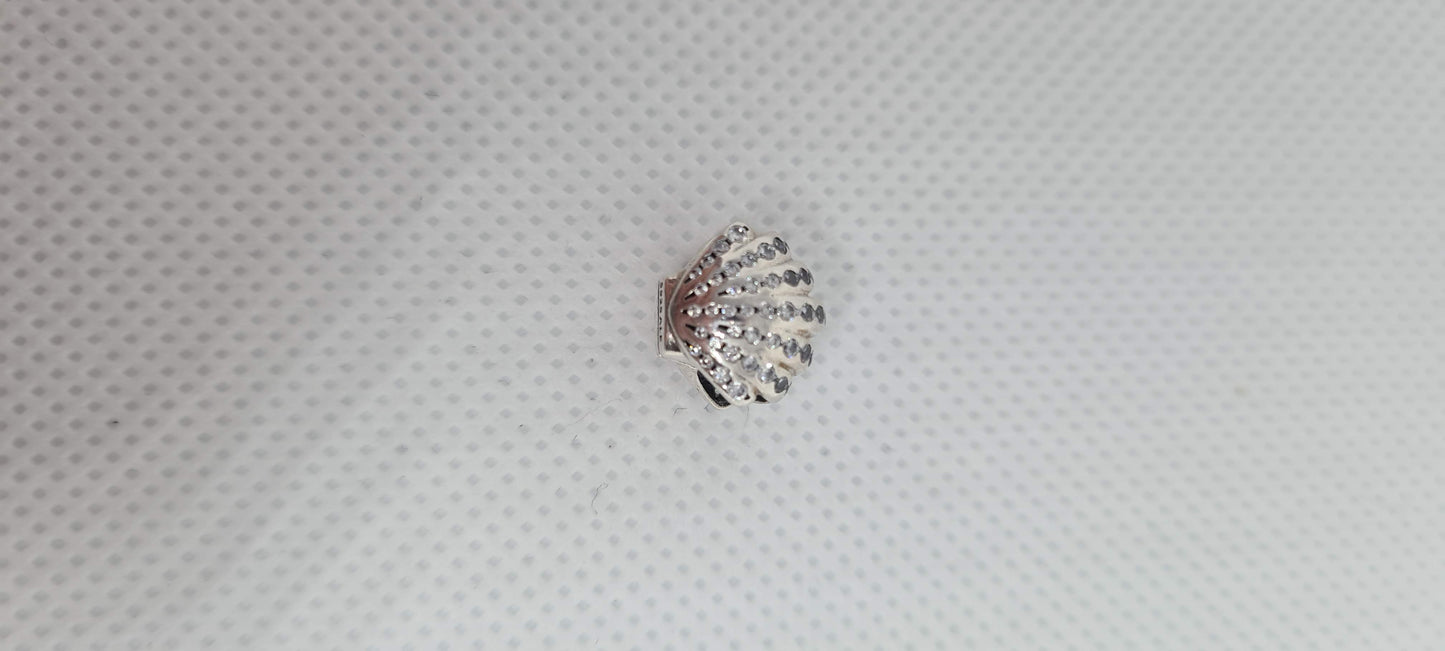 Genuine Pandora Ariel Sea Shell Pave Charm