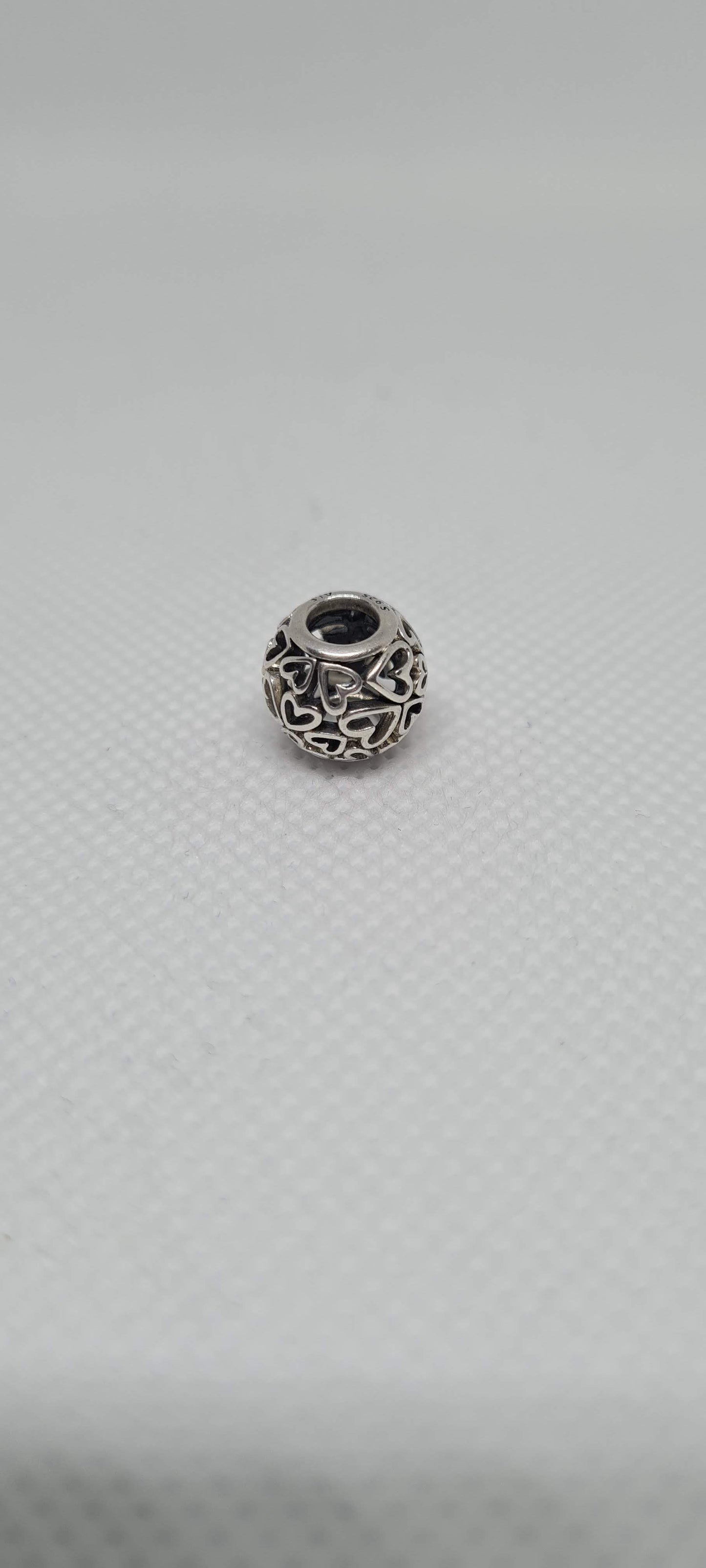 Genuine Pandora Openwork Heart Charm with I Love You Dangle