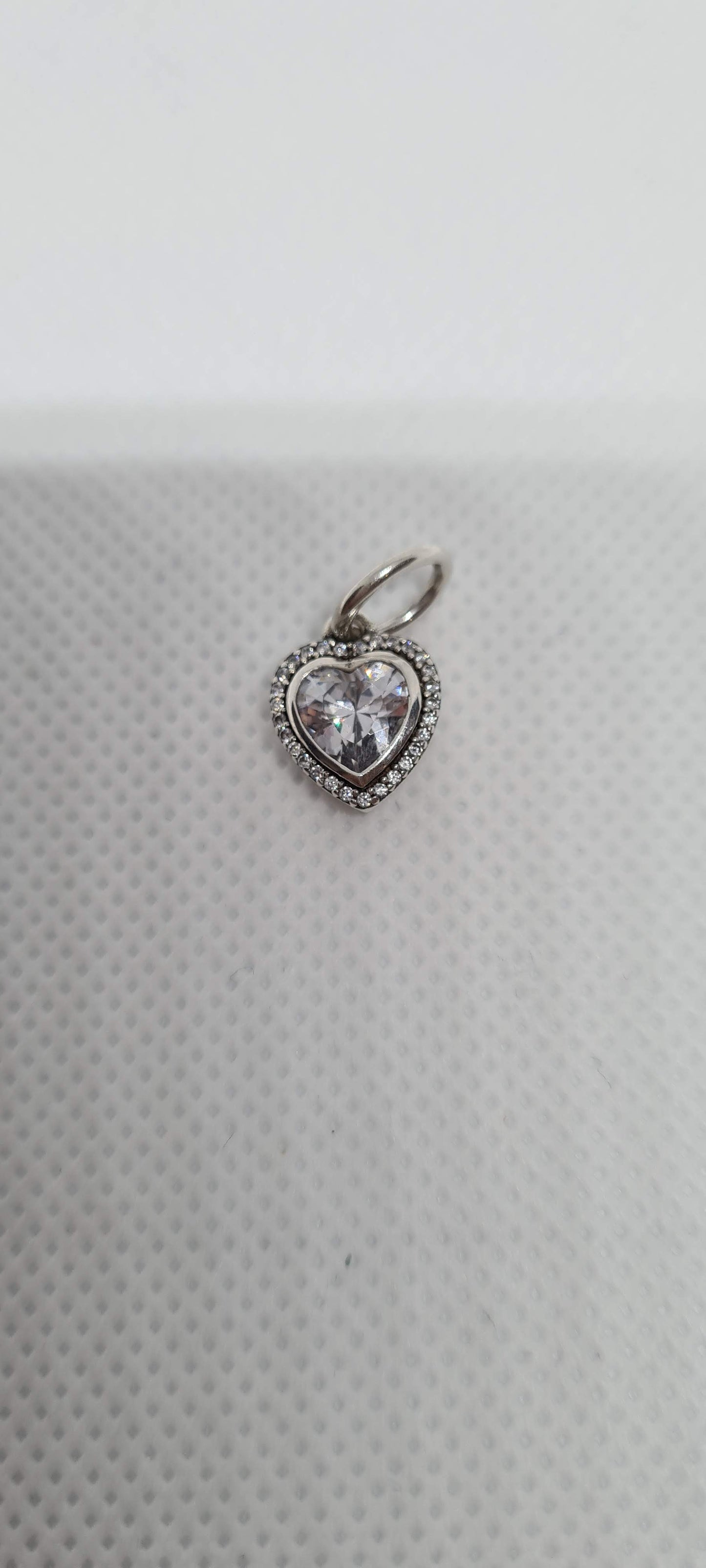 Genuine Pandora Sparkling Heart CZ Clear Pendant