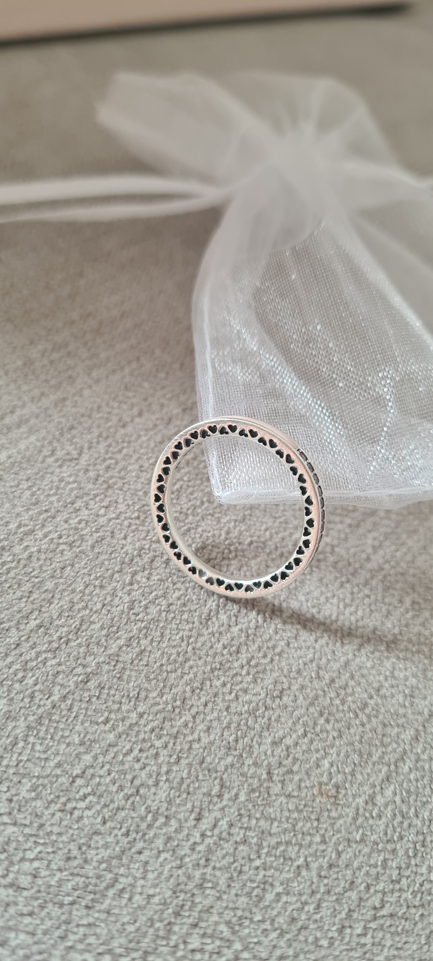 Genuine Pandora Radiant Heart Ring Enamel Cz Baby Pink