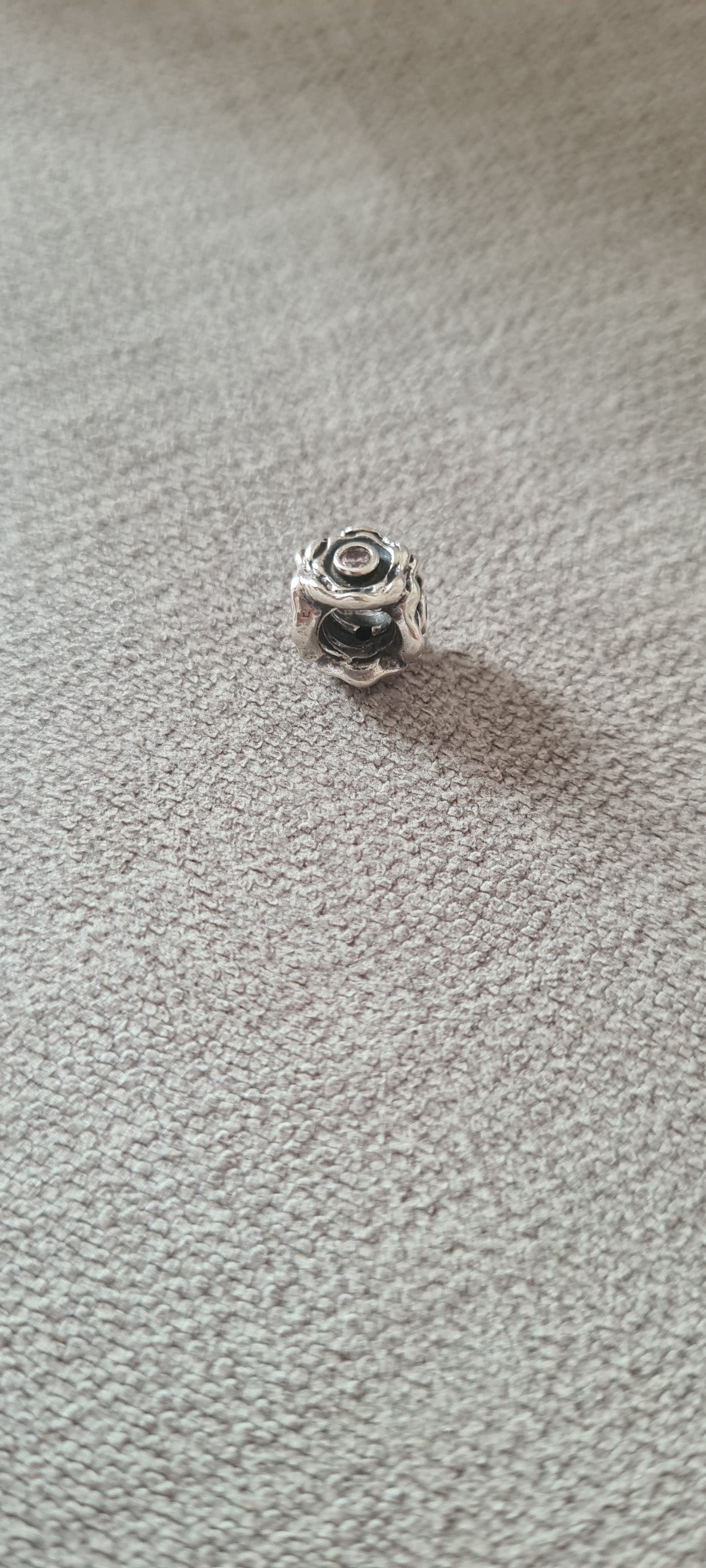 Genuine Pandora Oxidised Flower CZ Retired Charm