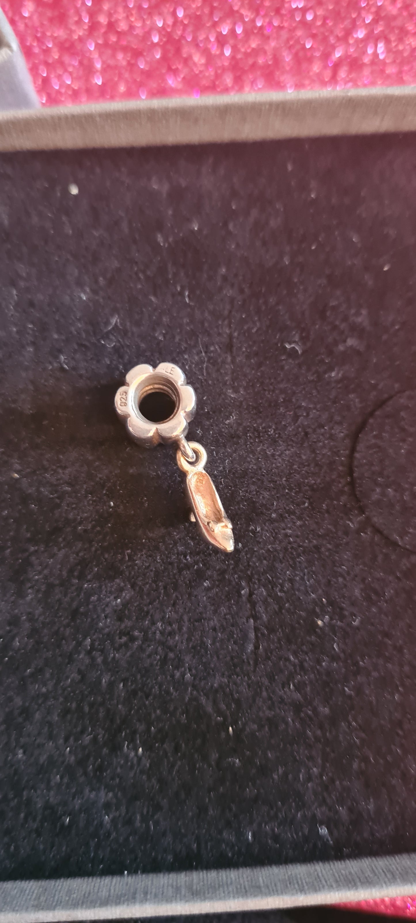Genuine Pandora Two Tone Gold Shoe Dangle Charm