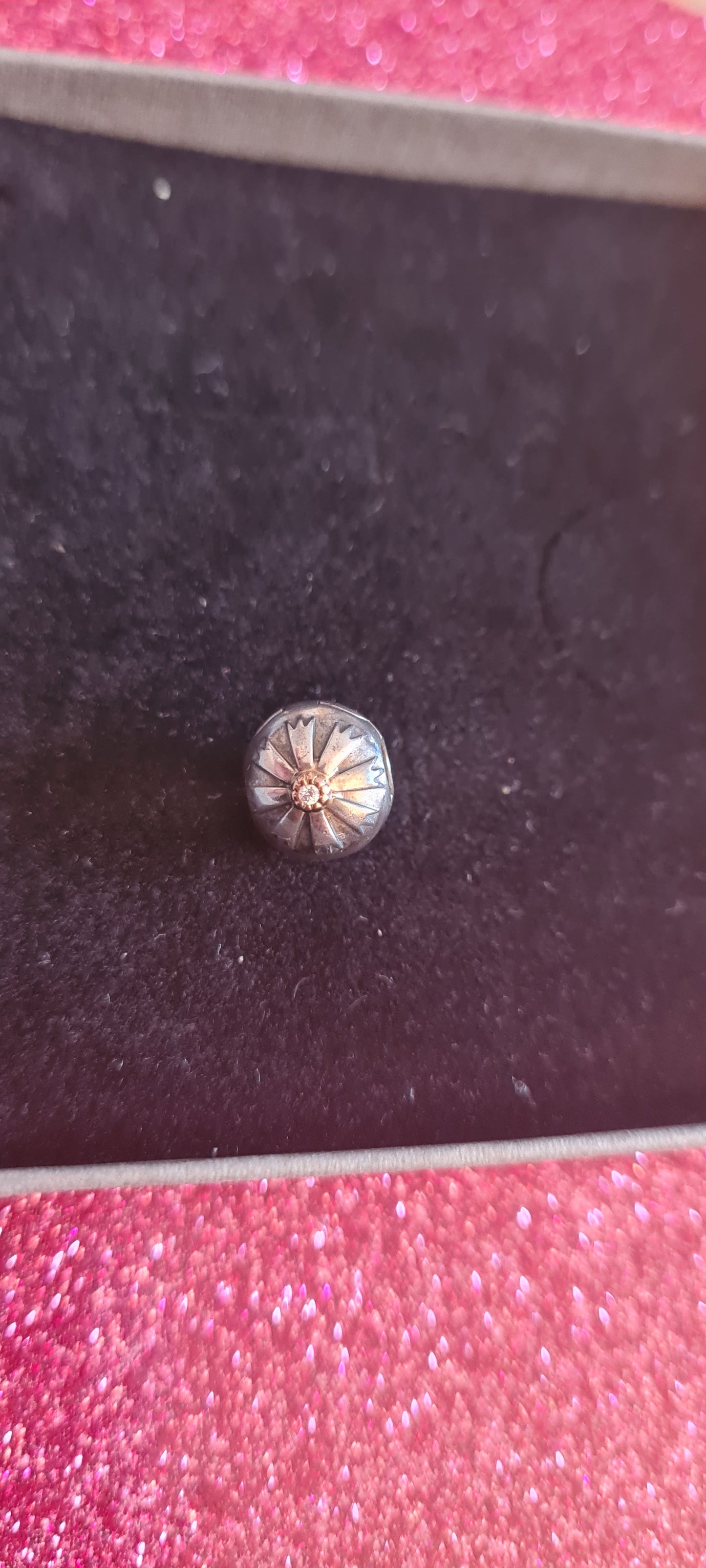 Genuine Pandora Two Tone Star Burst Sun Clip