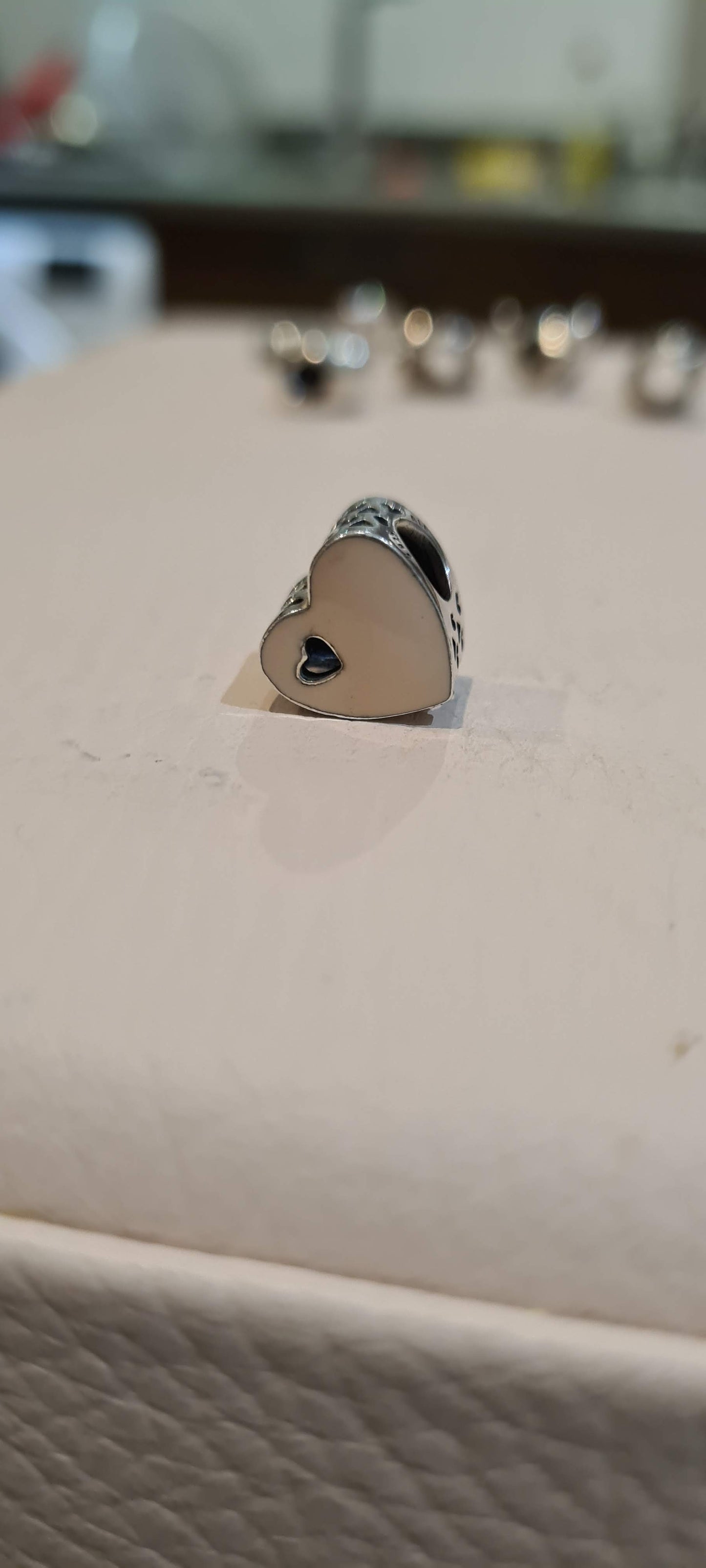 Genuine Pandora Baby Pink Enamel Heart Cut Out Charm