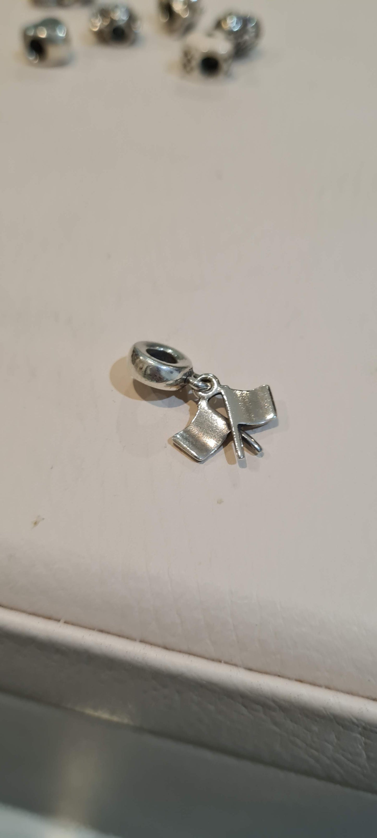 Genuine Pandora Checked Flag Racing Hobby Dangle Charm