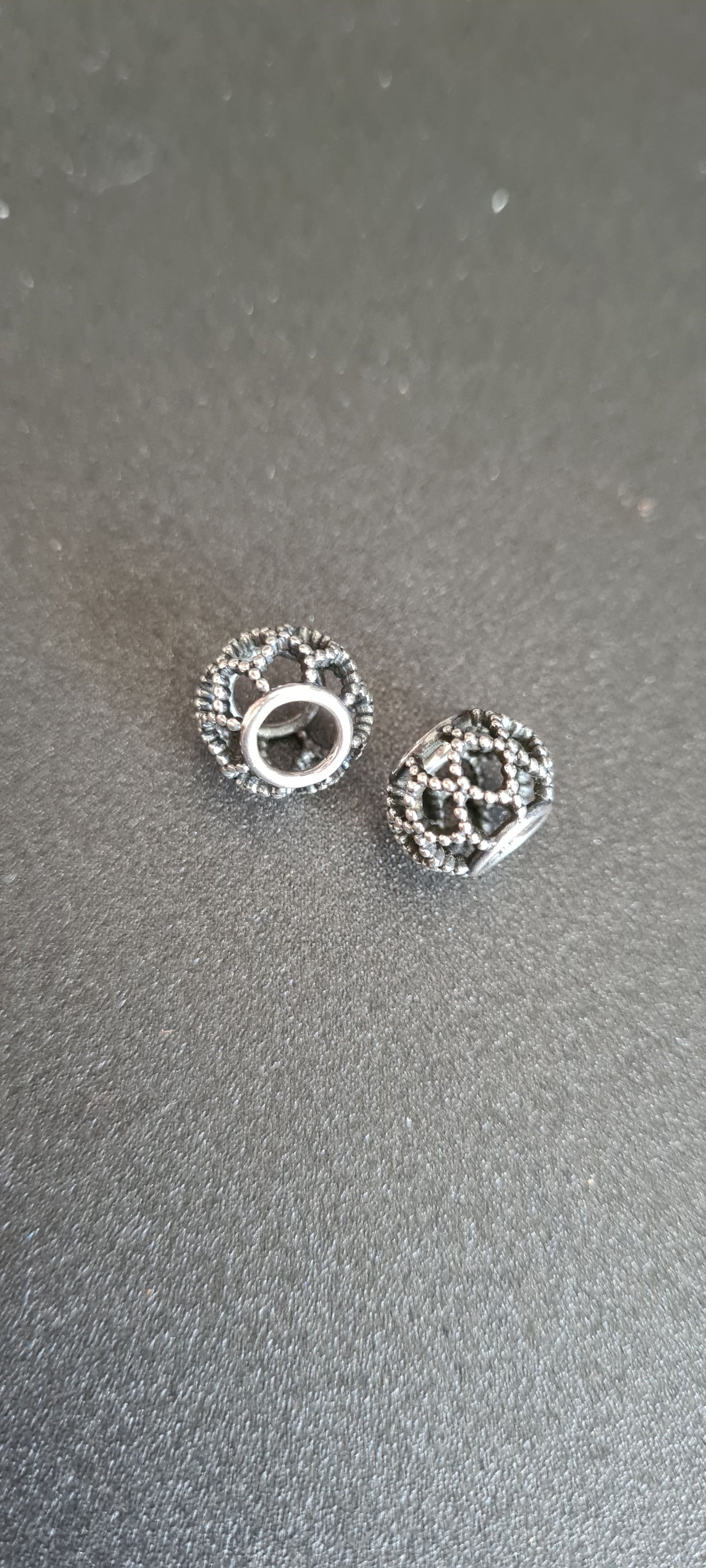 Genuine Pandora Openwork Beaded Charm Criss Cross Wave Charm