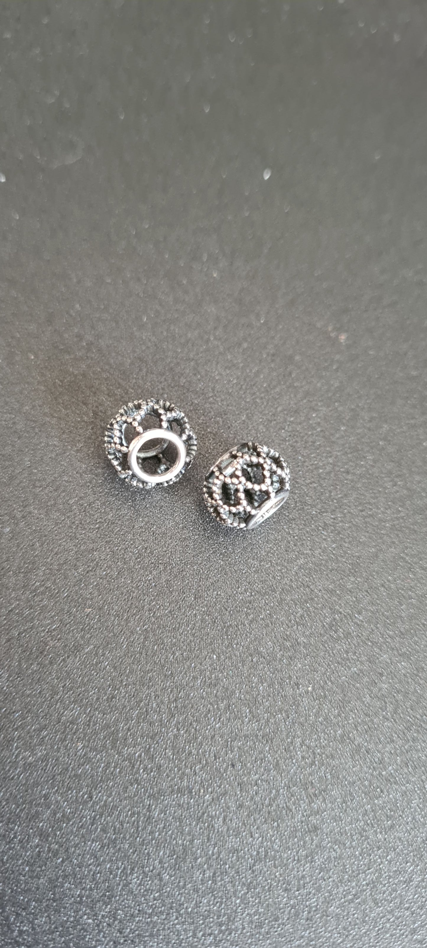 Genuine Pandora Openwork Beaded Charm Criss Cross Wave Charm