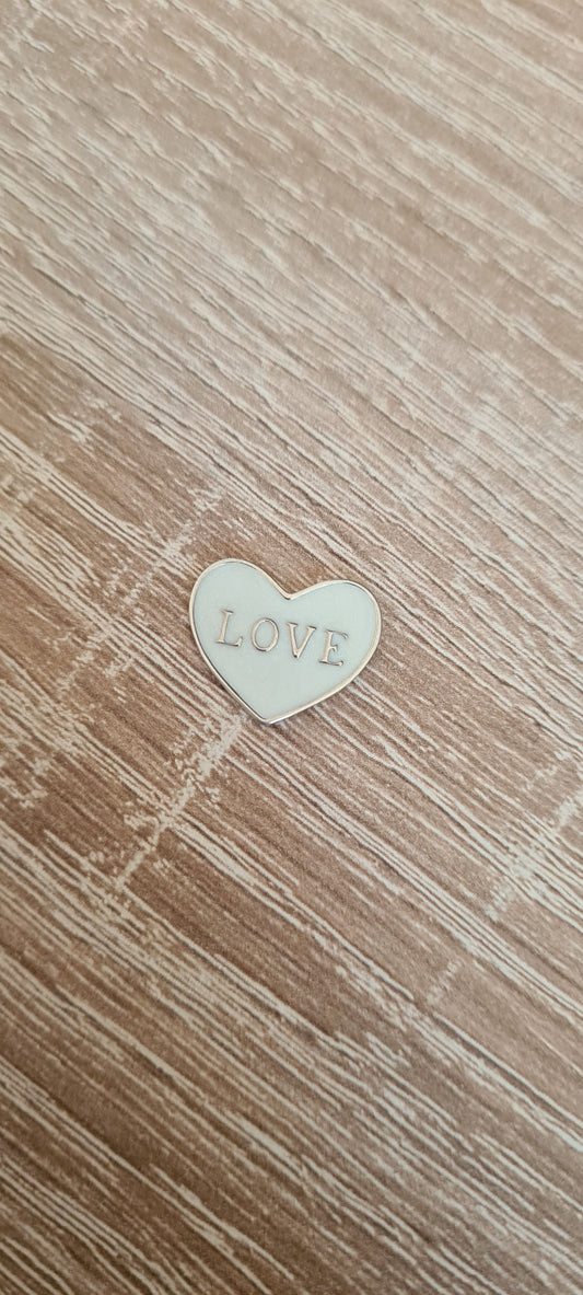 Genuine Pandora White Enamel Heart Love Petite