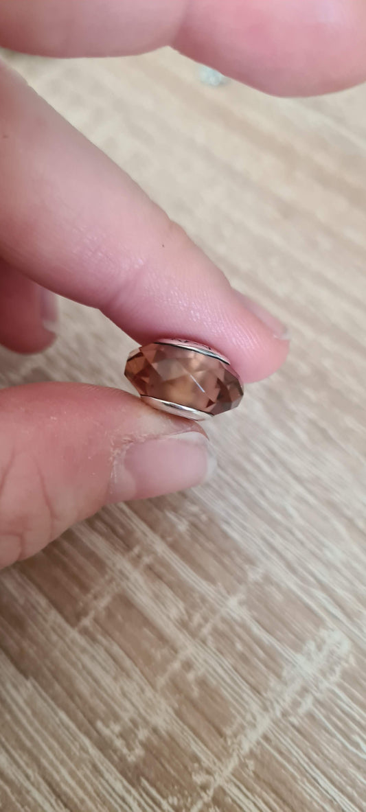 Genuine Pandora Pink / Purple/ Brown Faceted Murano Glass Charm