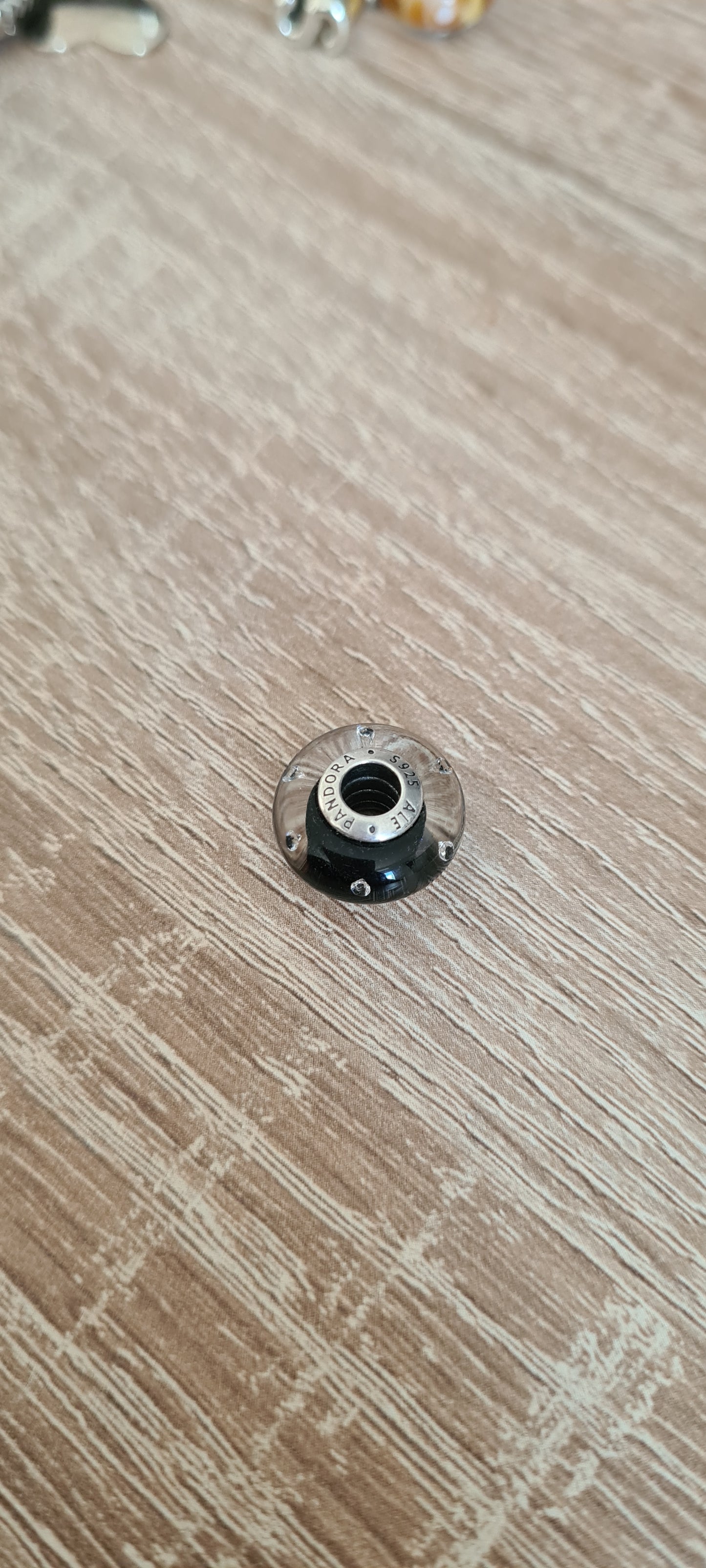Genuine Pandora Midnight Blue Sparkle Glitter Murano Charm