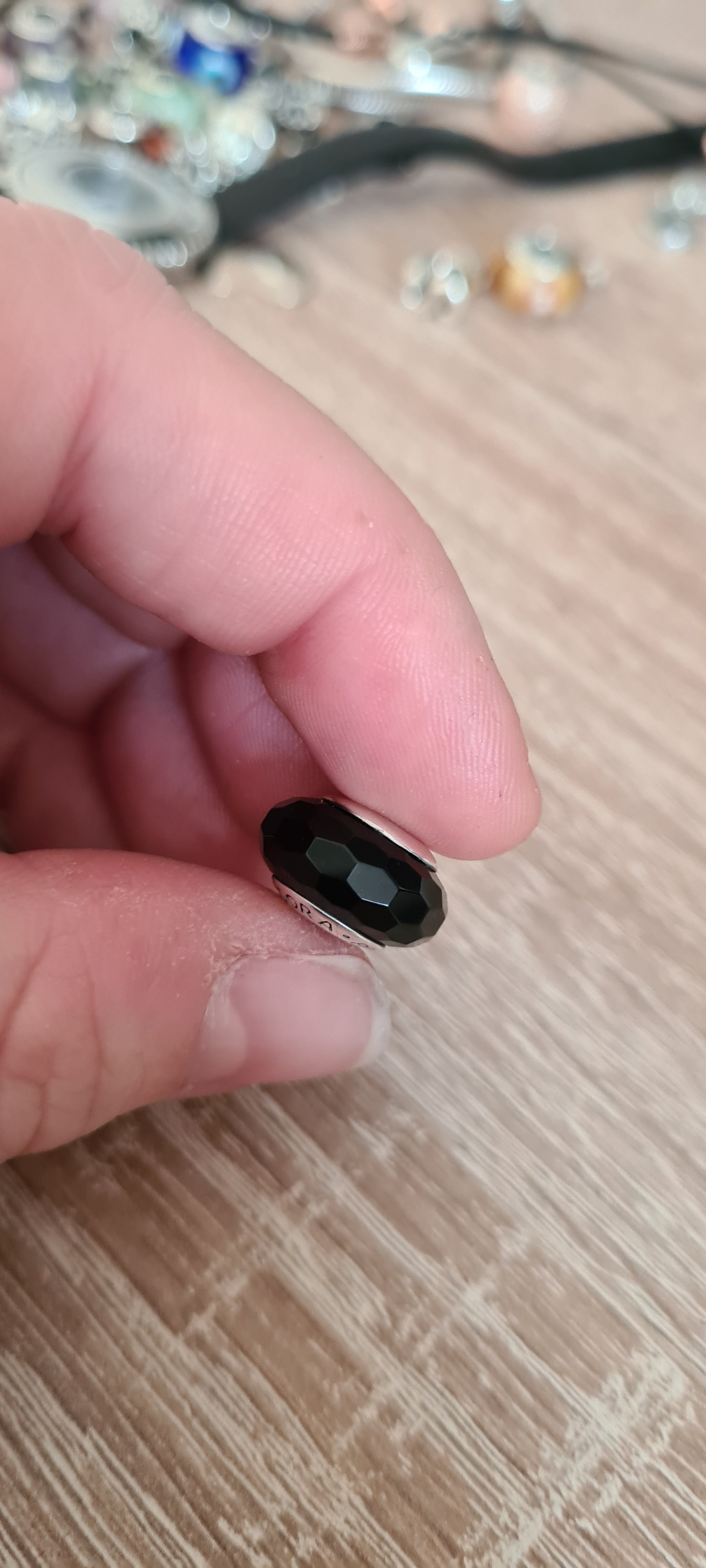Genuine Pandora Black Faceted Murano Glass Charm