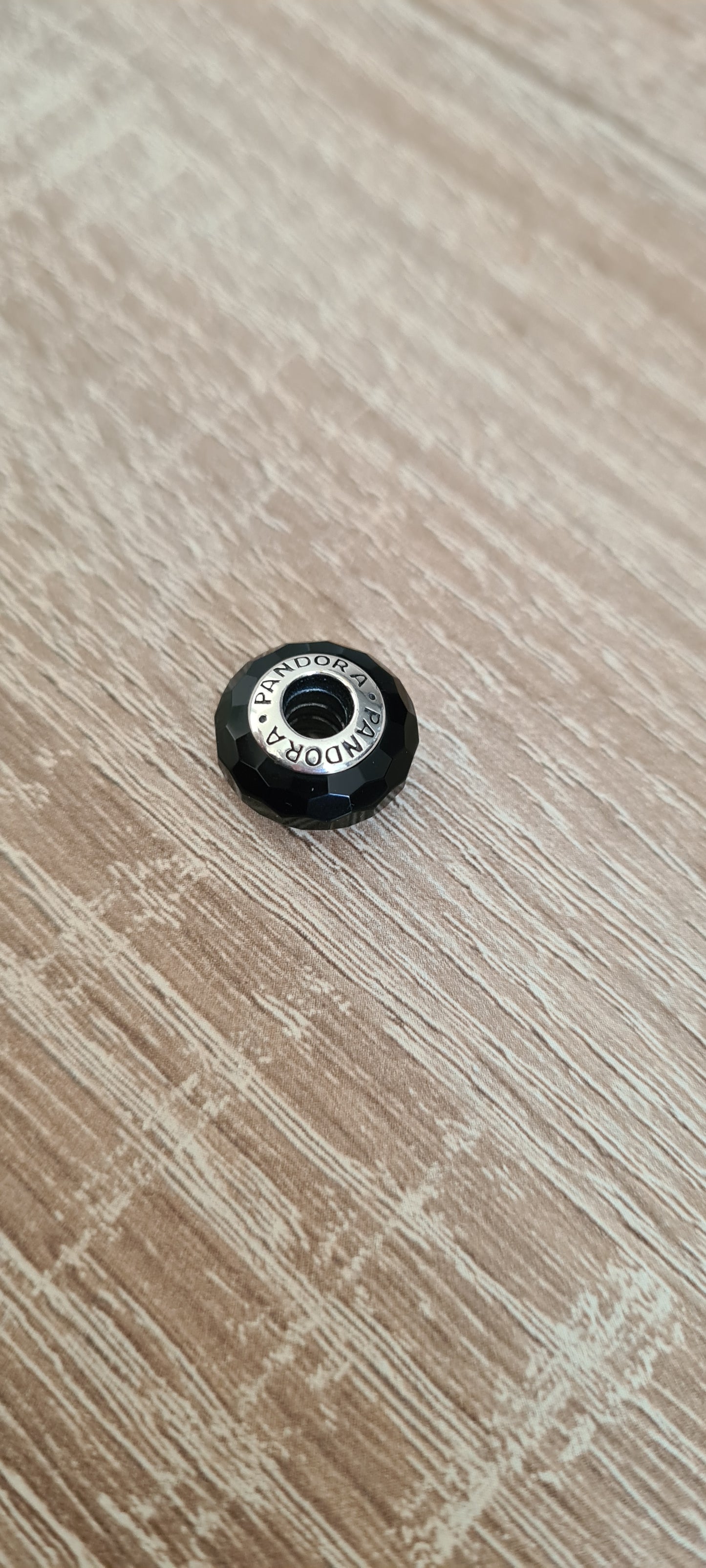 Genuine Pandora Black Faceted Murano Glass Charm