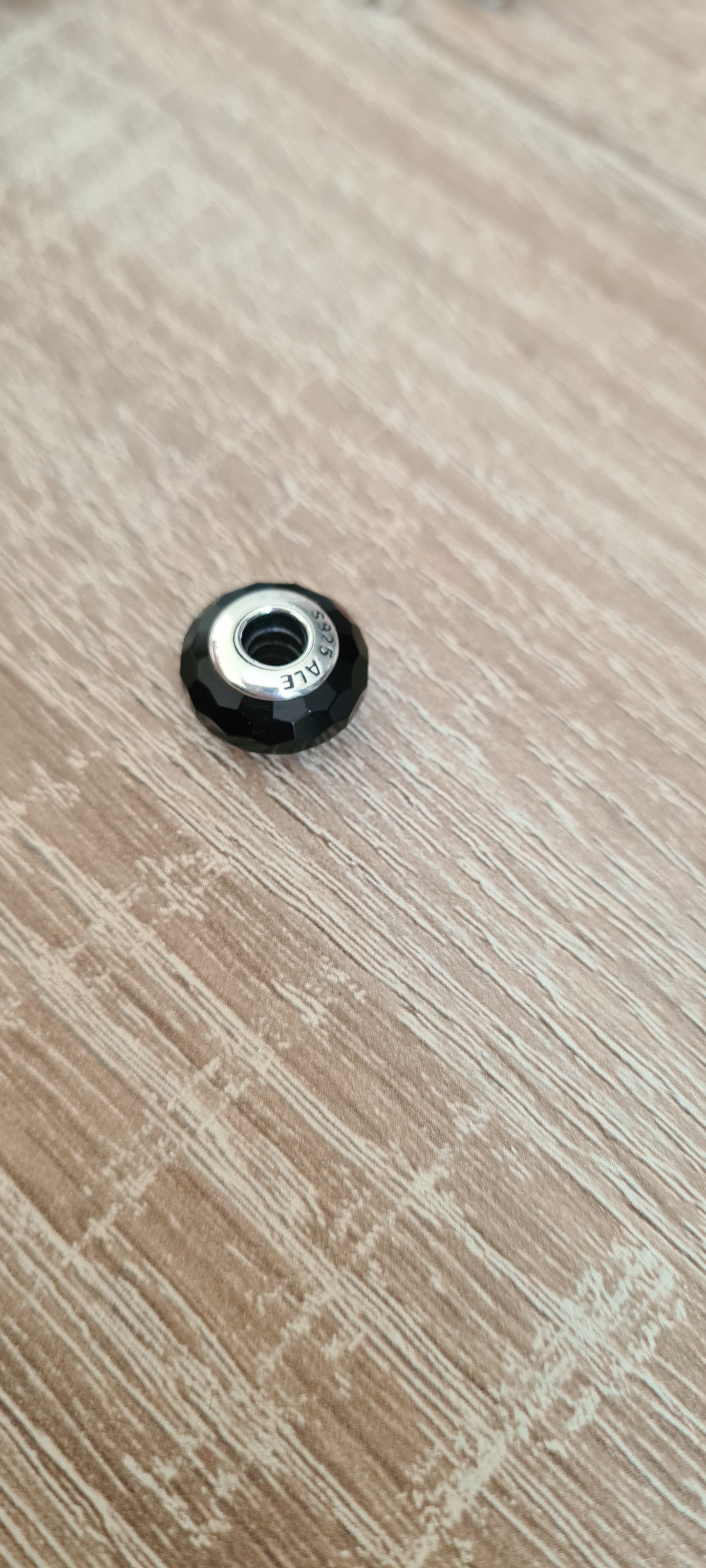 Genuine Pandora Black Faceted Murano Glass Charm