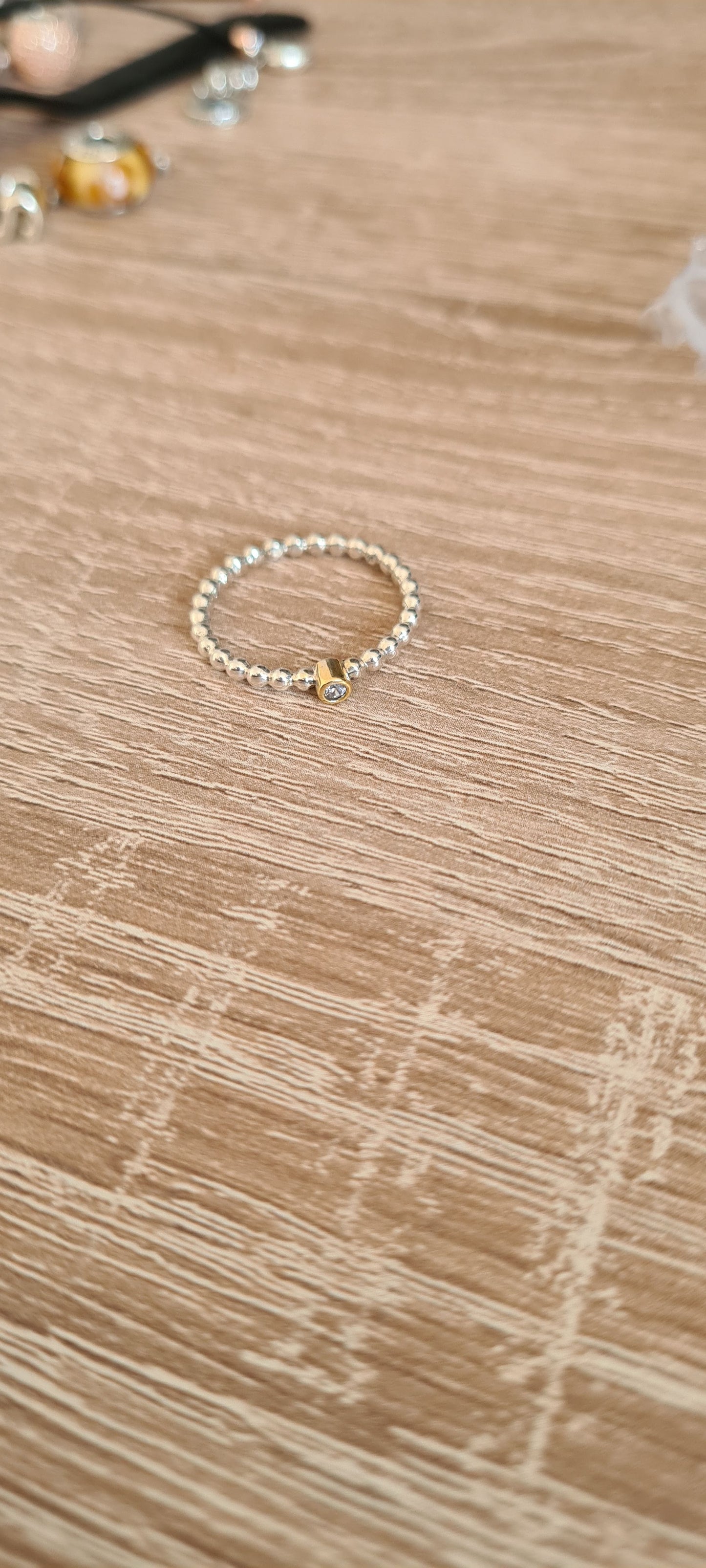 Genuine Pandora Two Tone Ring Diamond Size 56