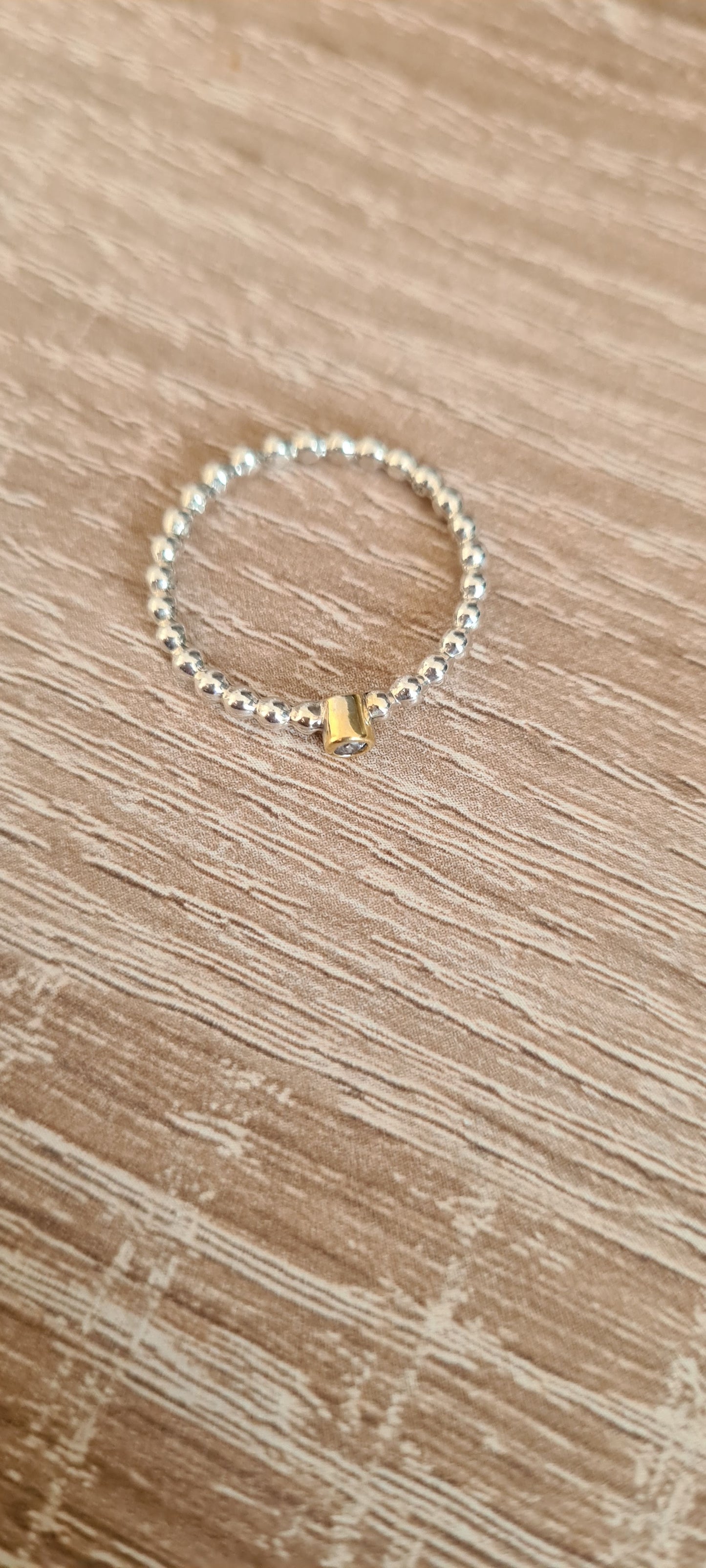 Genuine Pandora Two Tone Ring Diamond Size 56