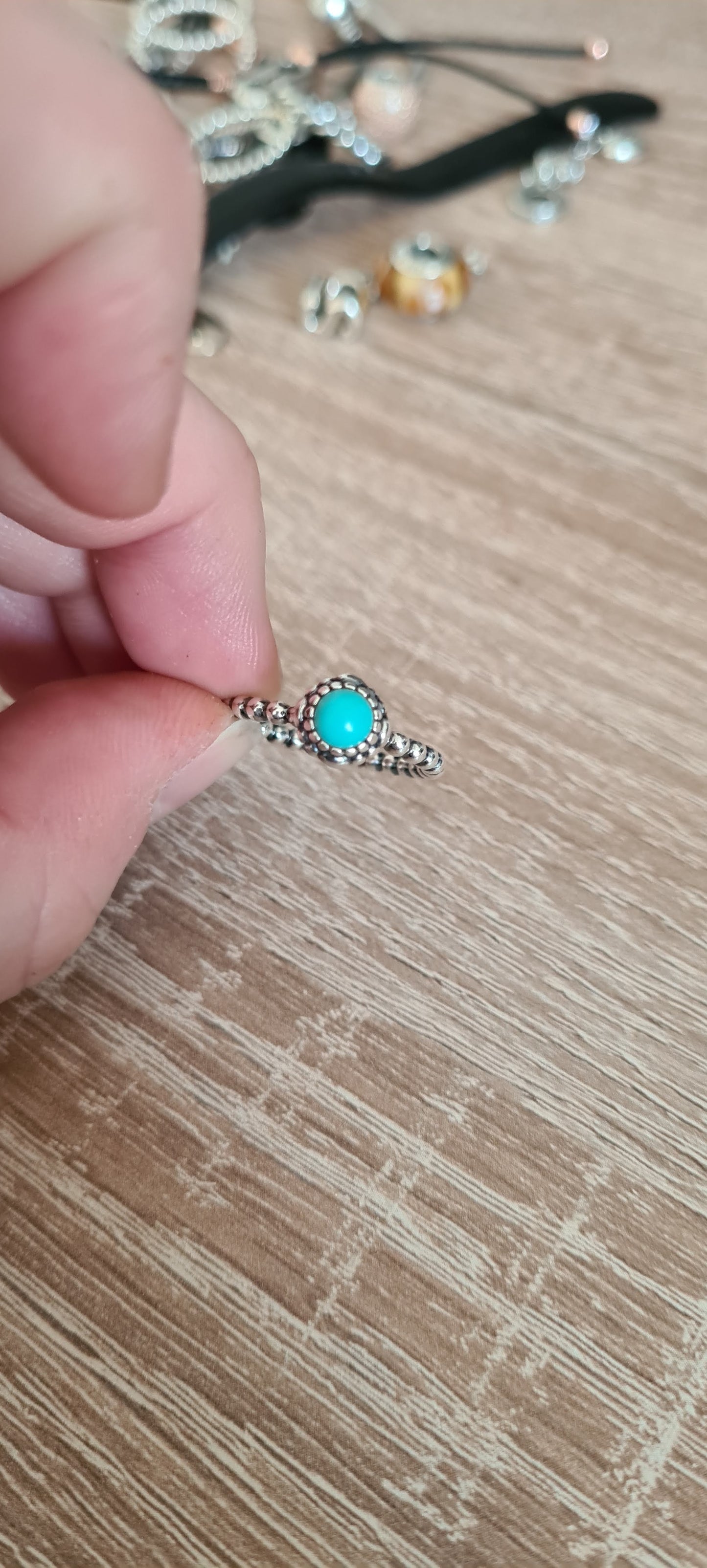 Genuine Pandora Turquoise Birthstone Ring Size Various